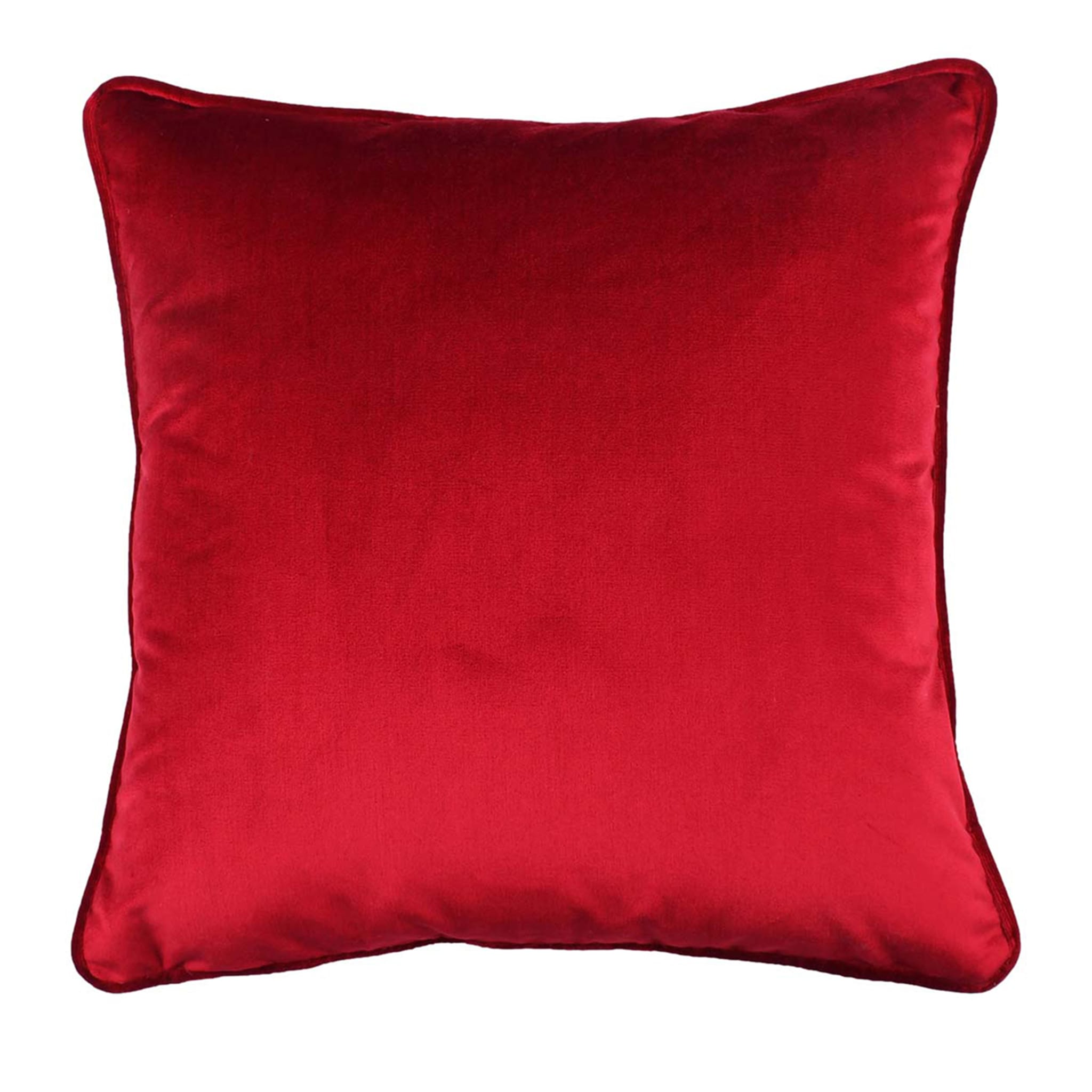 Cuscino Carrè in Velluto di Seta Rosso - Vista principale