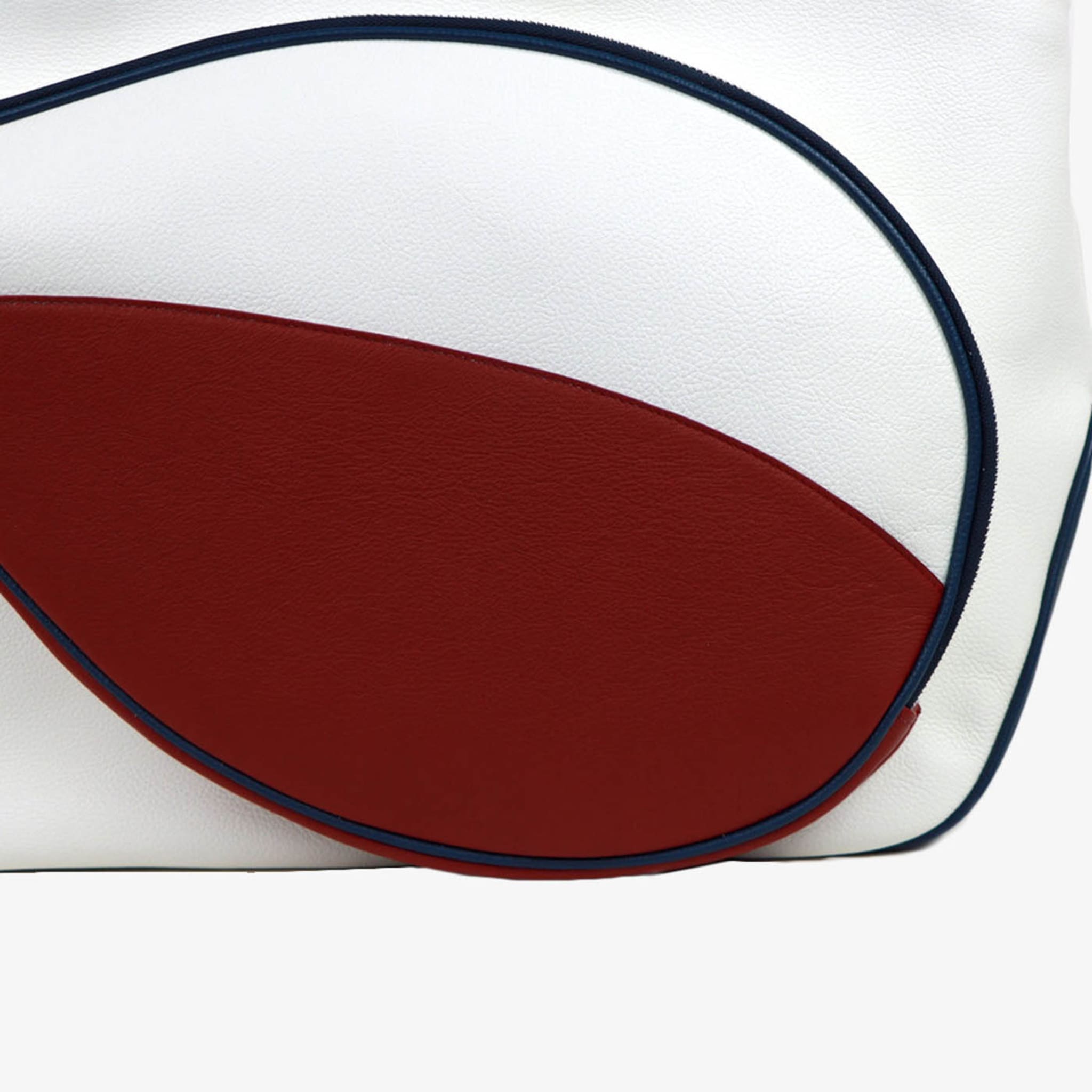 Bolsa de deporte blanca/roja/azul con bolsillo en forma de raqueta de tenis - Vista alternativa 1