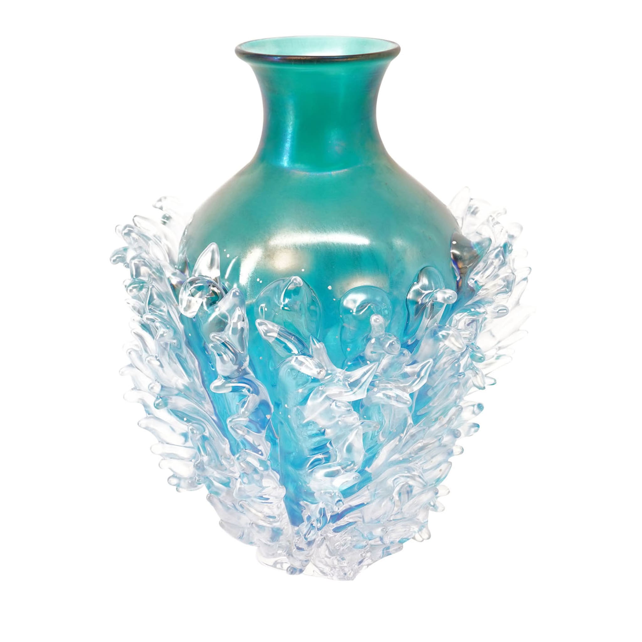 Plume Blue & Transparent Vase - Main view