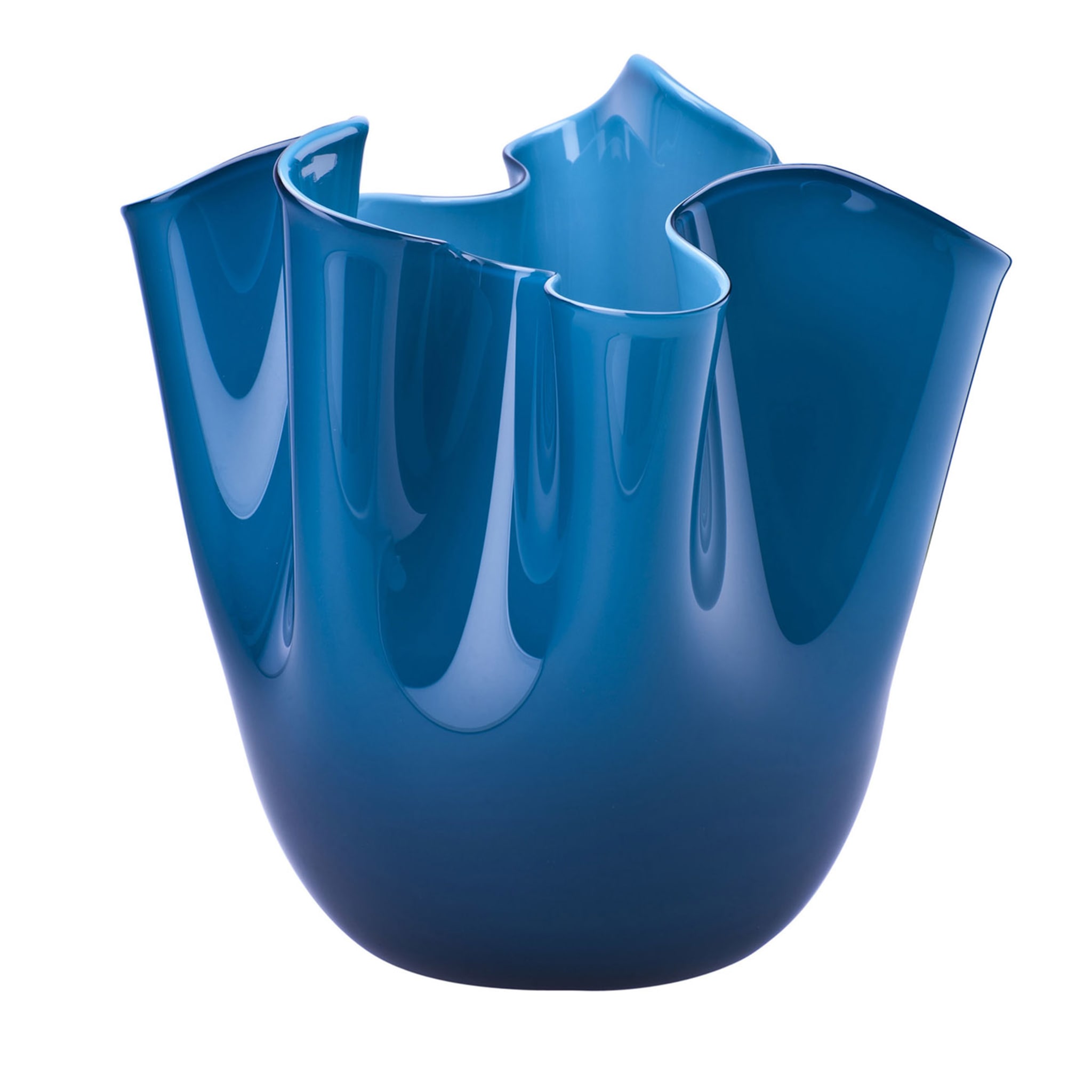 Fazzoletto Horizon Blue Vase by Paolo Venini and Fulvio Bianconi - Main view