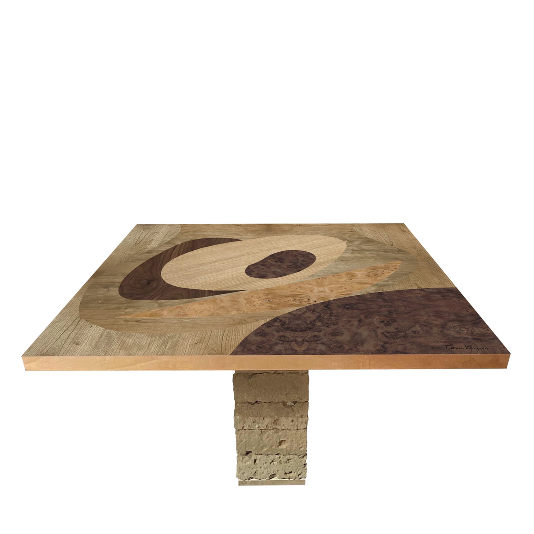 Tarsia Tables Tt3 Table carrée polychrome par Mascia Meccani - Vue principale