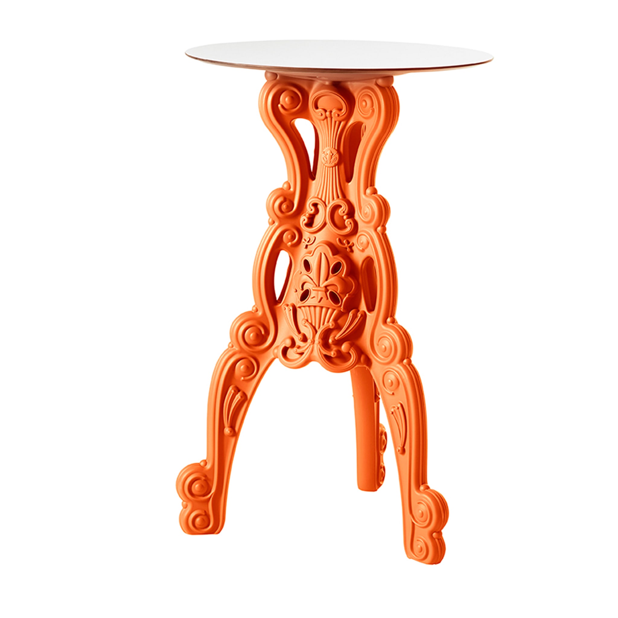 Master of Love Orange Bistro Table with Round Top - Main view