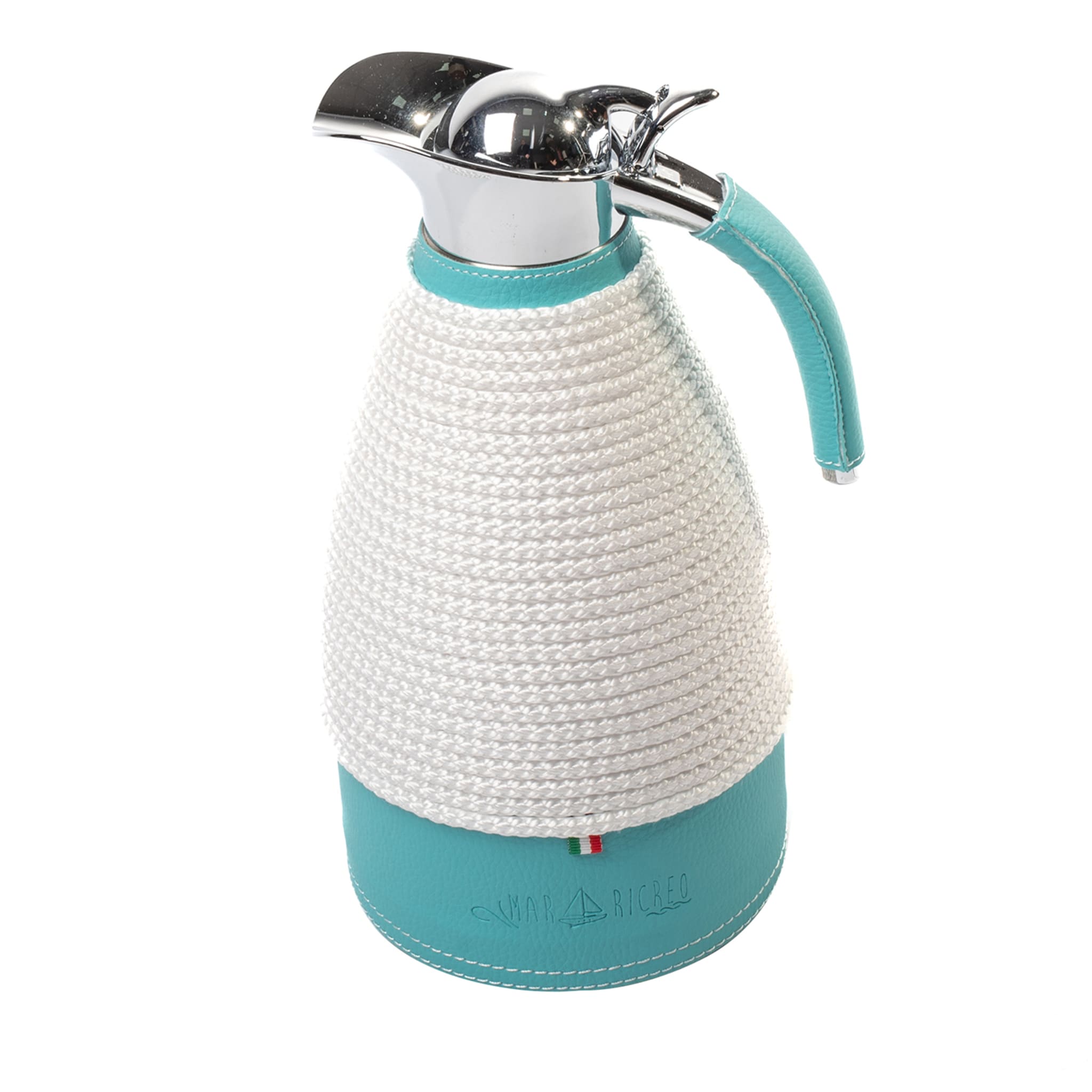 Large 2L Turquoise & White Thermal Carafe - Main view