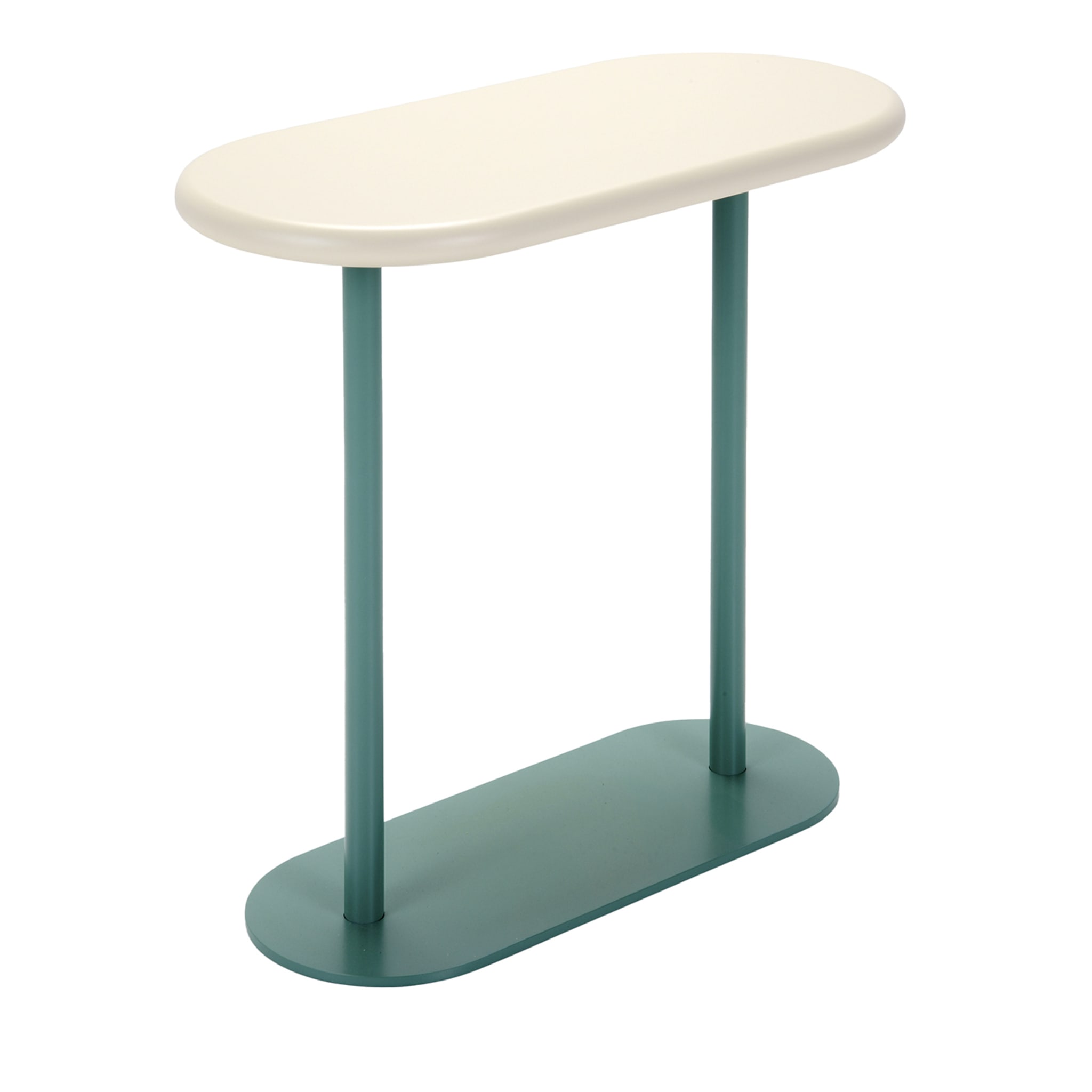 Green and White Biscuit Large Side Table by Kazuko Okamoto - Main view
