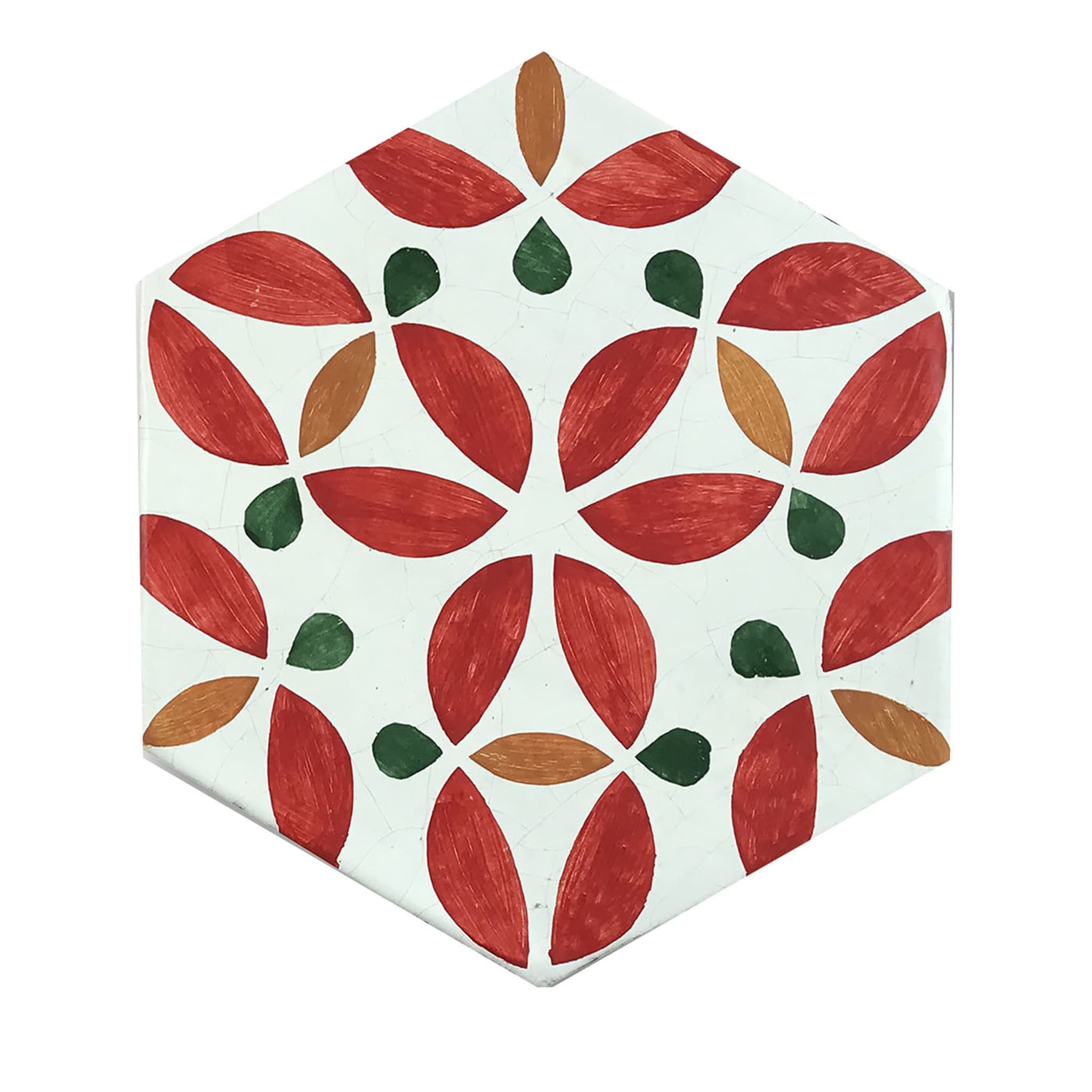 Daamè Set of 28 Hexagonal Red Tiles - Main view