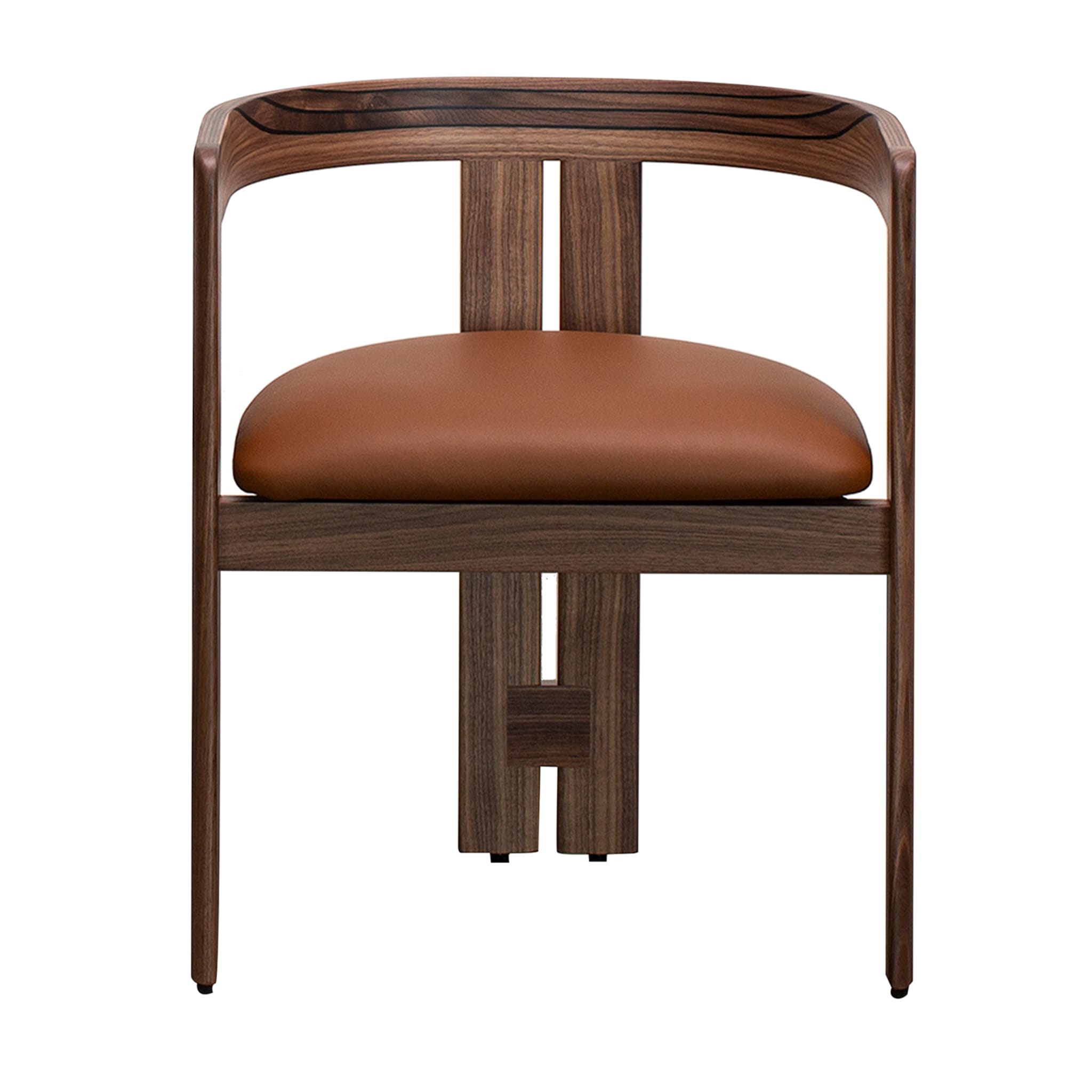 Pigreco Canaletto Brown Leather Chair by Tobia Scarpa - Vue principale