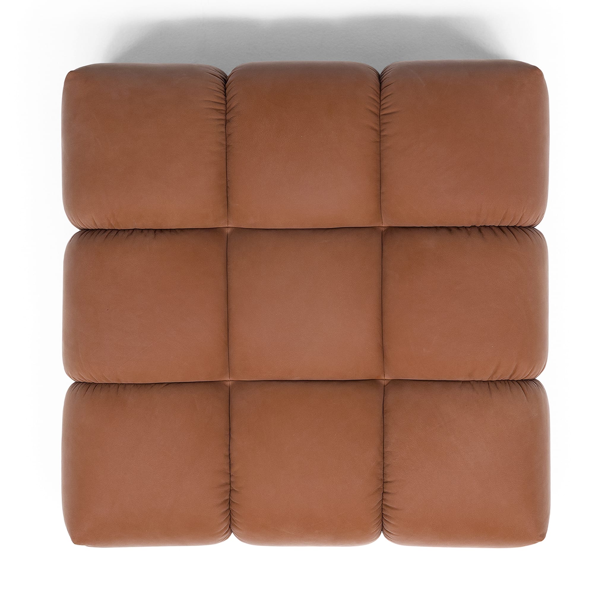 Sofá Sacai de 4 módulos de cuero marrón - Vista alternativa 1