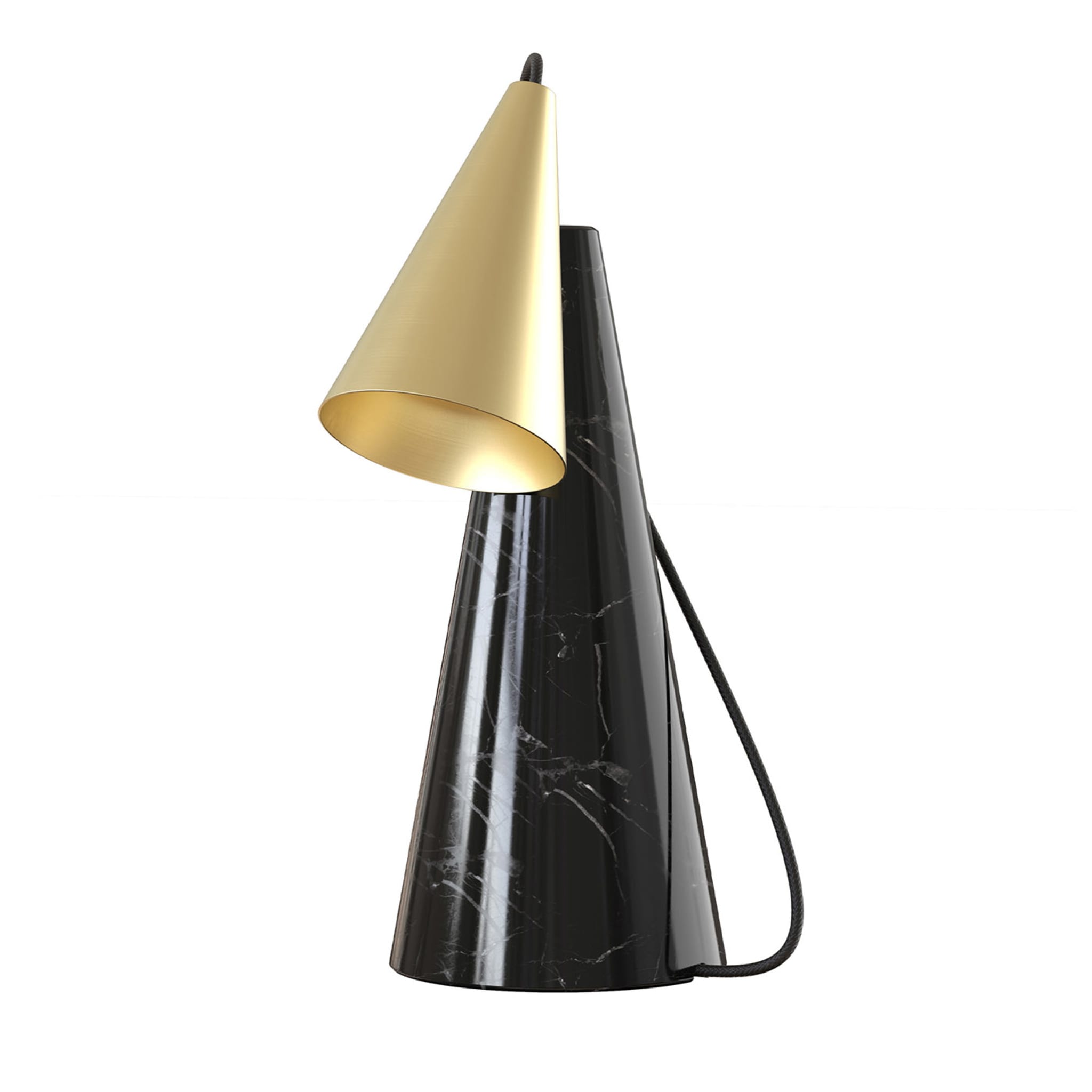 ED038 Black Stone and Brass Table Lamp - Main view