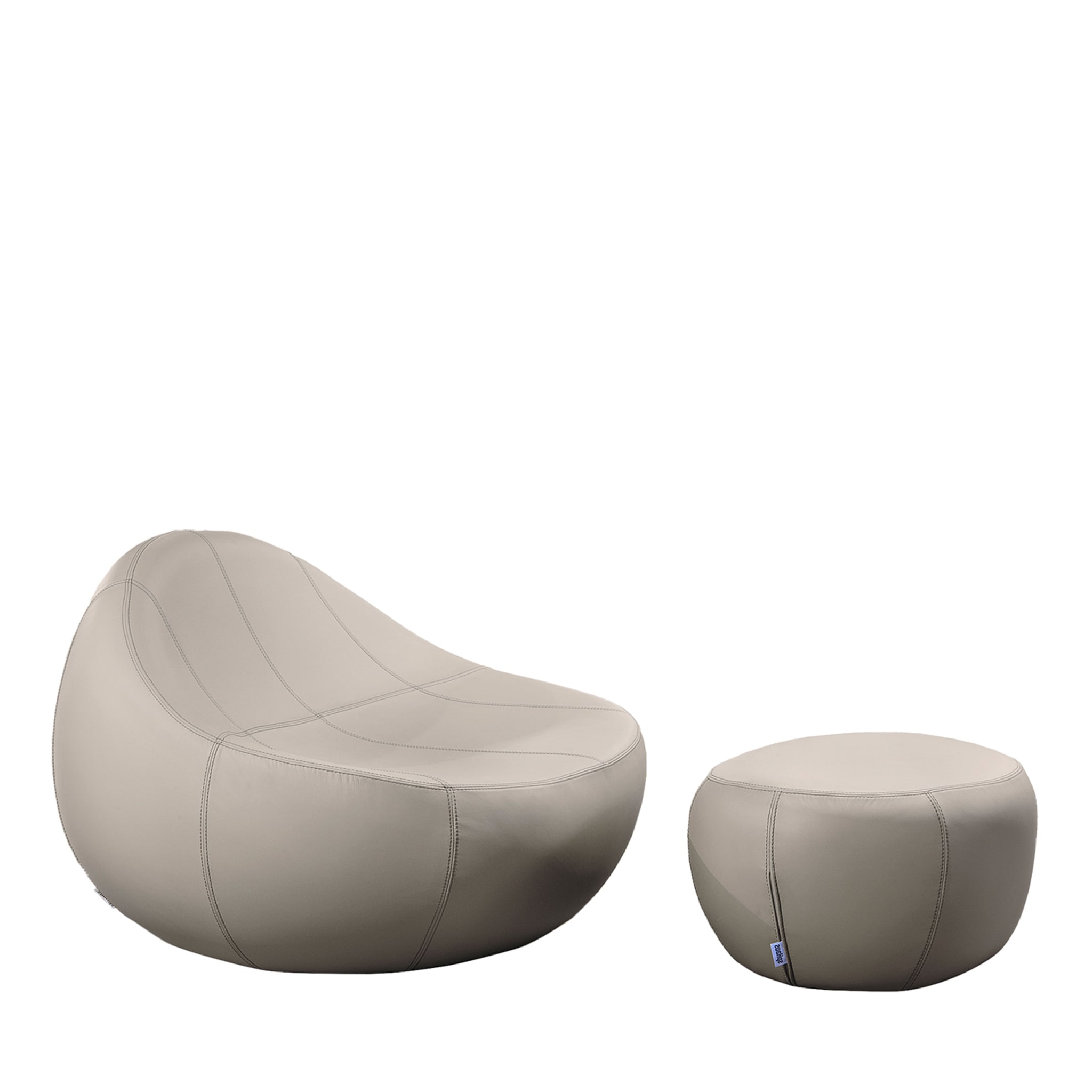 Baby Flirtstone Leather Armchair and Footstool - Main view