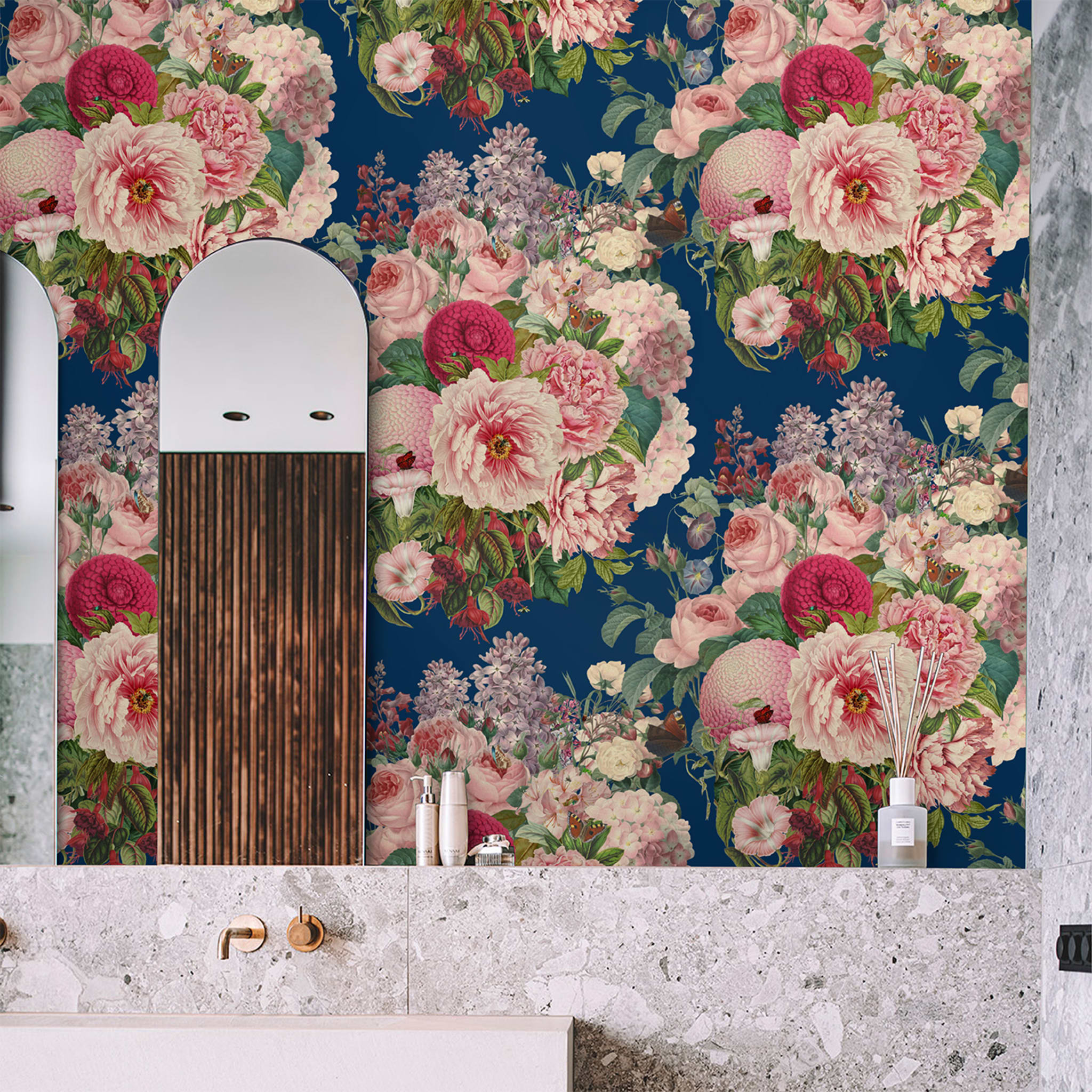 Blue Floral Dutch Wallpaper - Alternative view 4