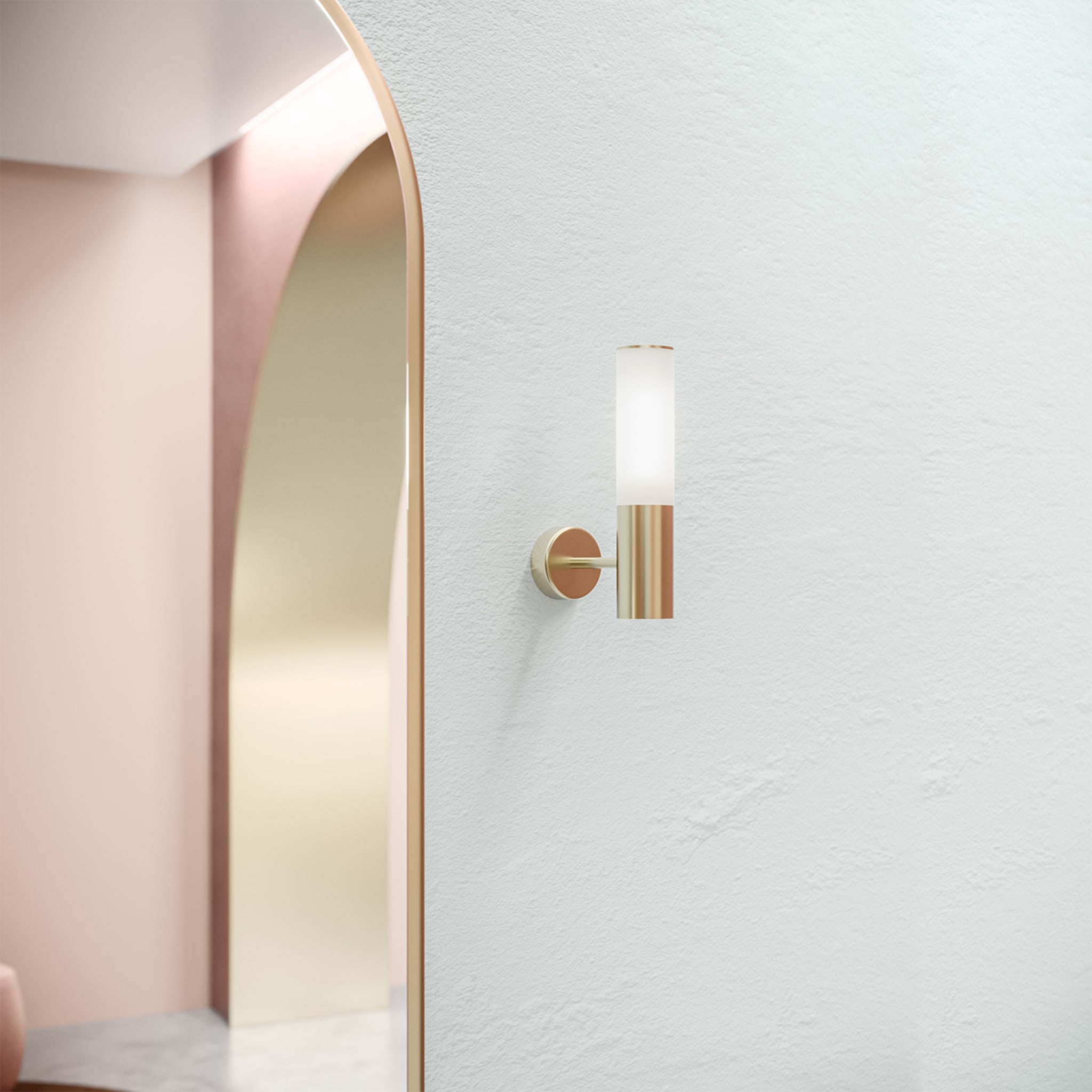 Etoile Natural Brass & White Glass Wall Lamp - Alternative view 2