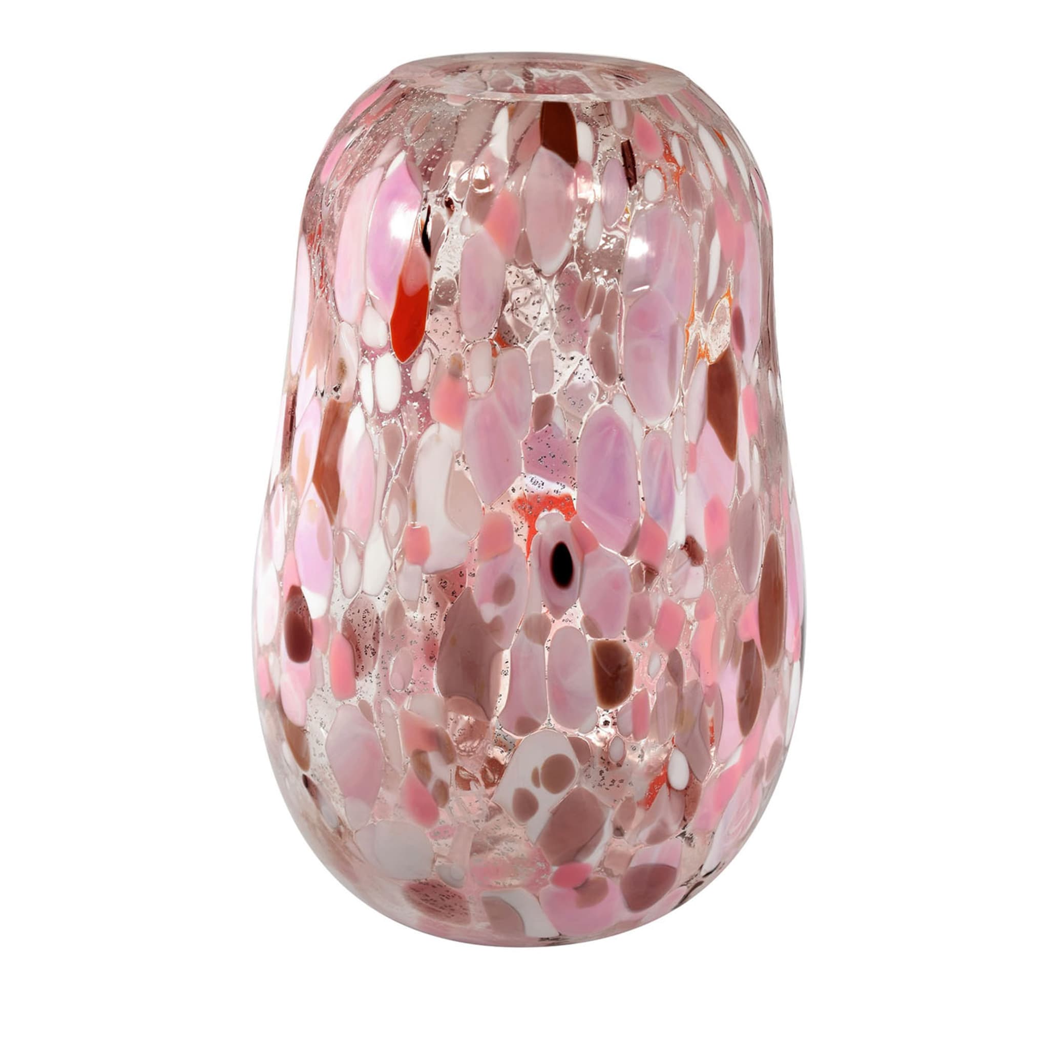Baco Mottled Pink & Silver Vase - Main view