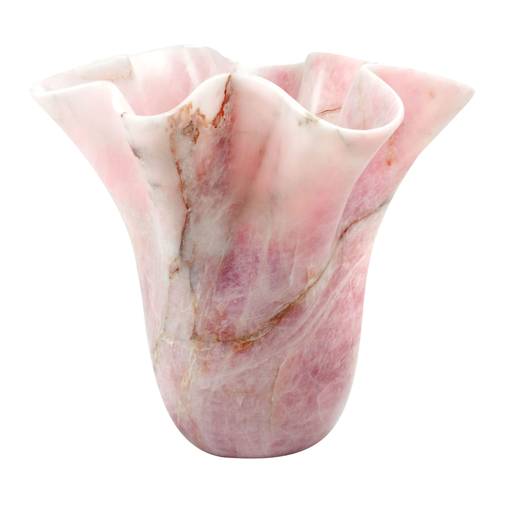PV05 Vase sculptural en quartz rose  - Vue principale