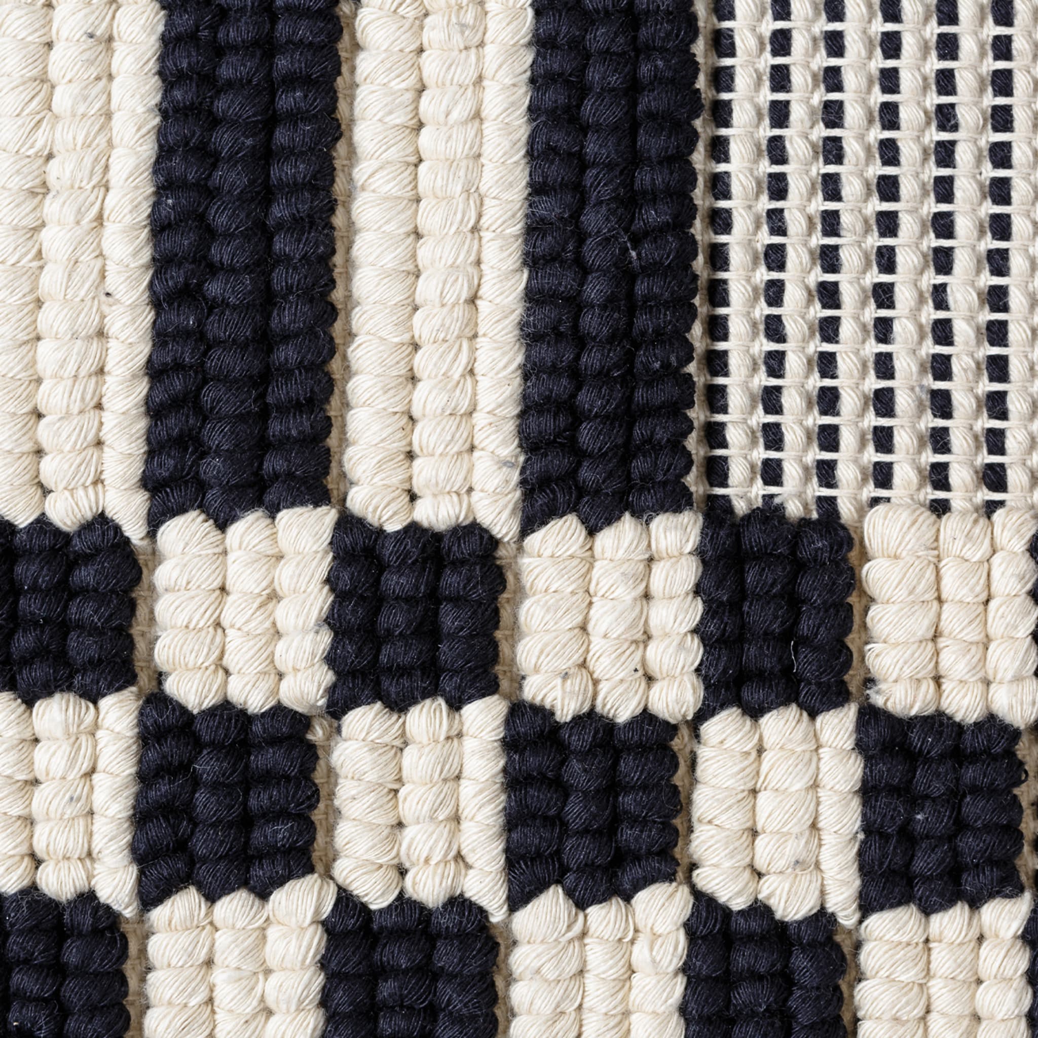 Bisaccia Checkered Black and White Rectangular Rug - Alternative view 1