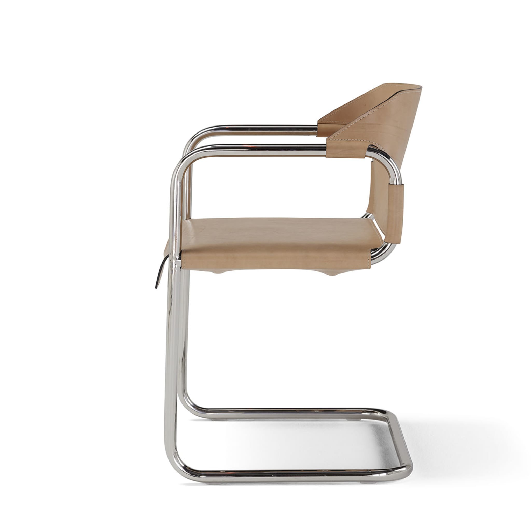 Vienna Brown Leather Cantilever Chair - Alternative view 1