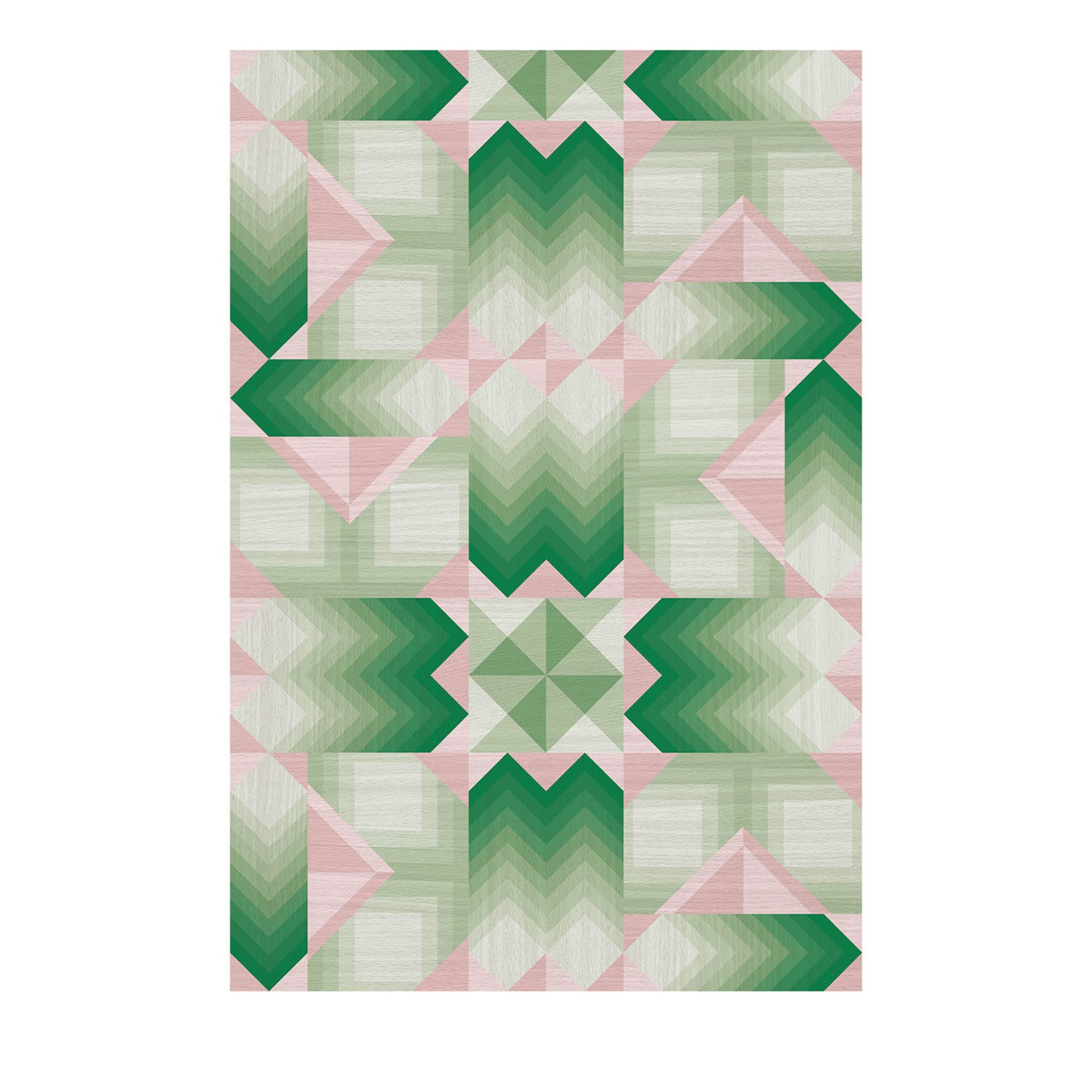 Papel pintado Geometry Square Verde y Rosa - Vista principal
