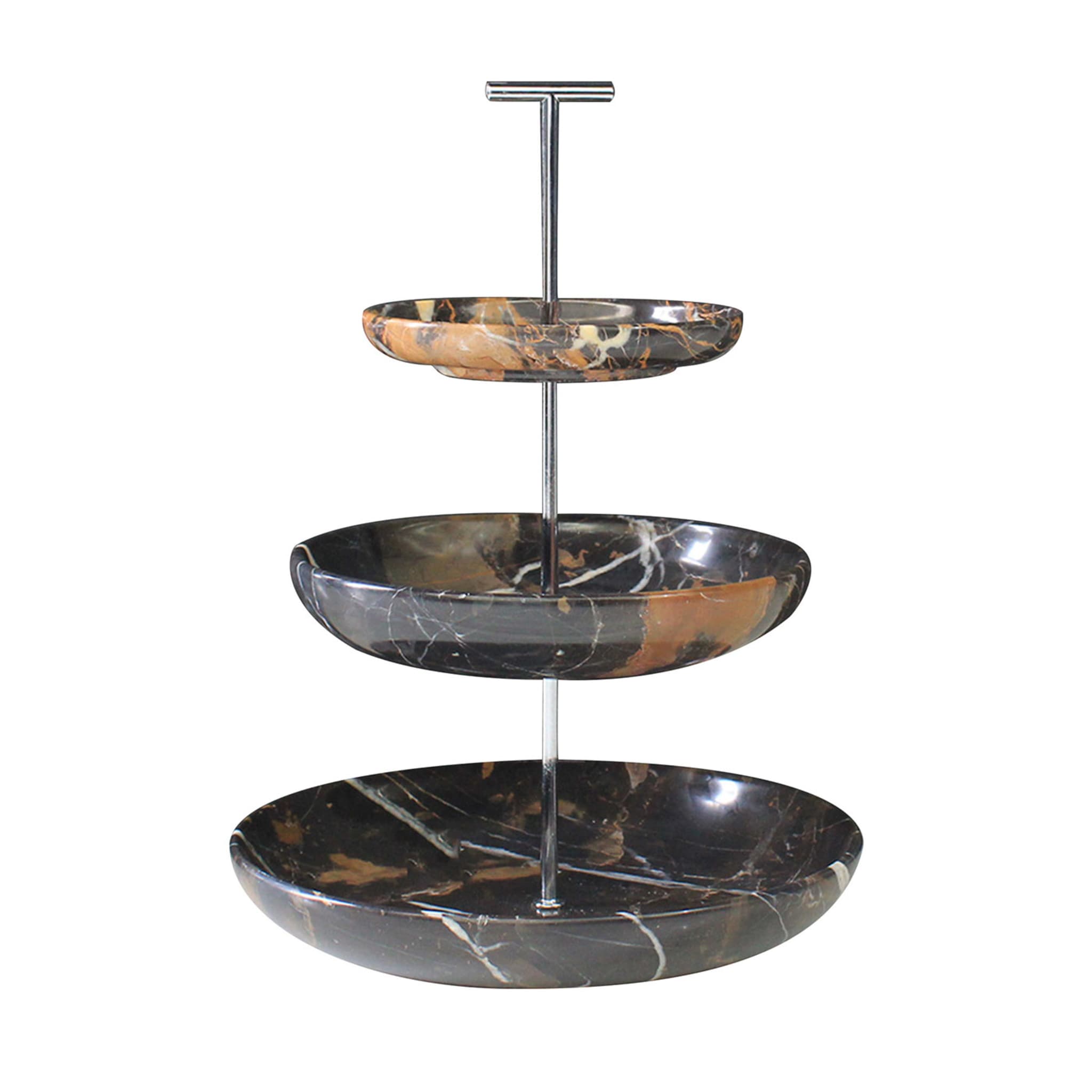 3-Tier Silvery Nero Michelangelo Serving Stand - Main view