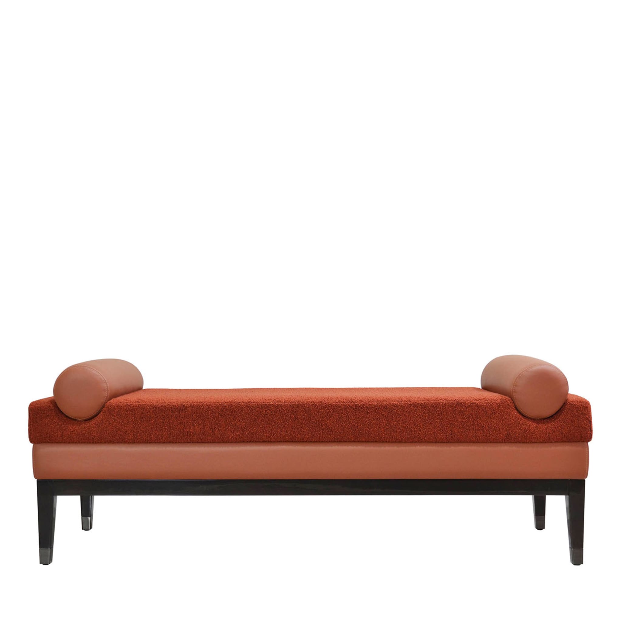 Italian Contemporary Upholstered Bench In Terracotta Fabric  - Main view