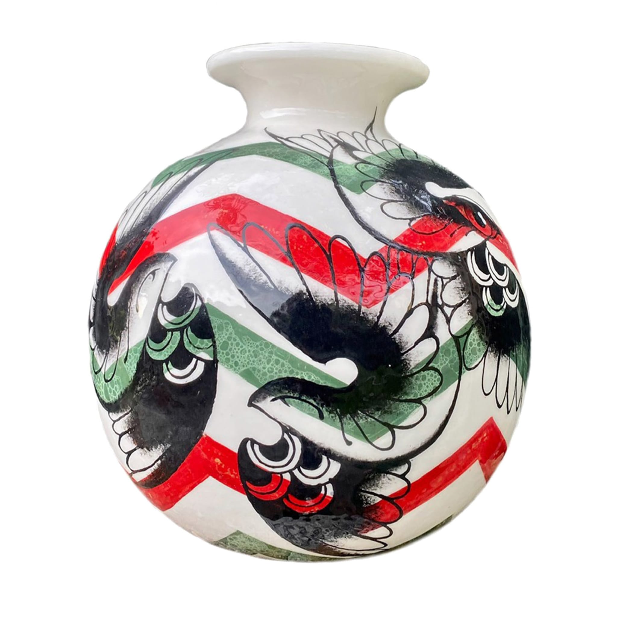 Palla Green and Red Vase - Main view