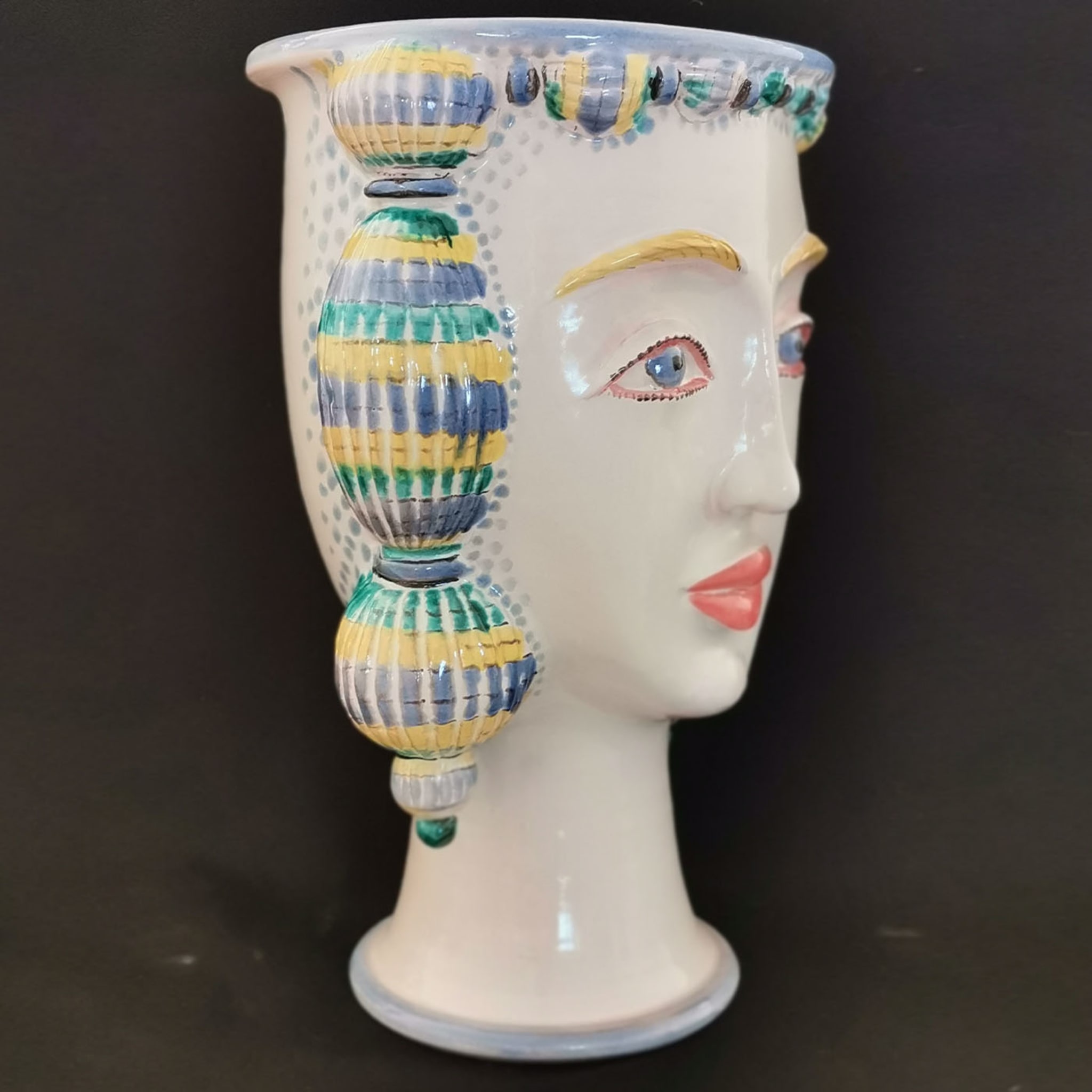 Head-Shaped Polychrome Vase - Alternative view 1