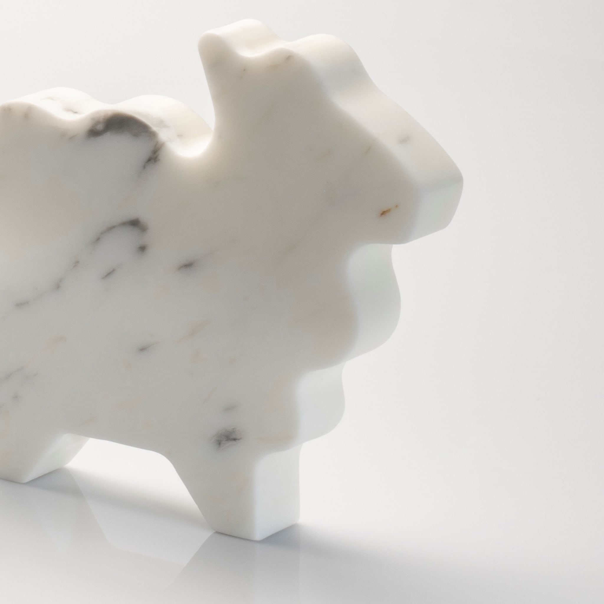 Sheep Large White Statuette by Alessandra Grasso - Alternative view 2