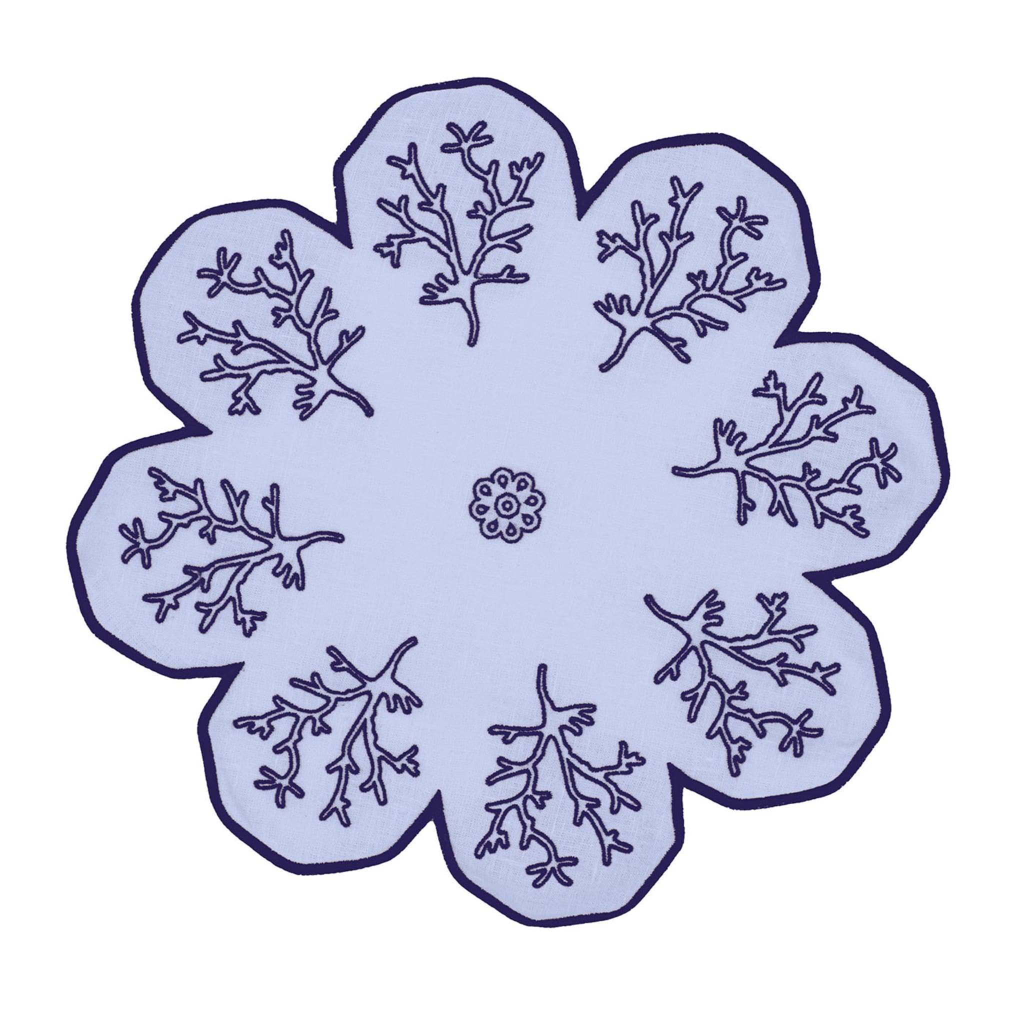 Corallo Blu Set of 2 Flower-Shaped Azure Service Placemats - Vue principale