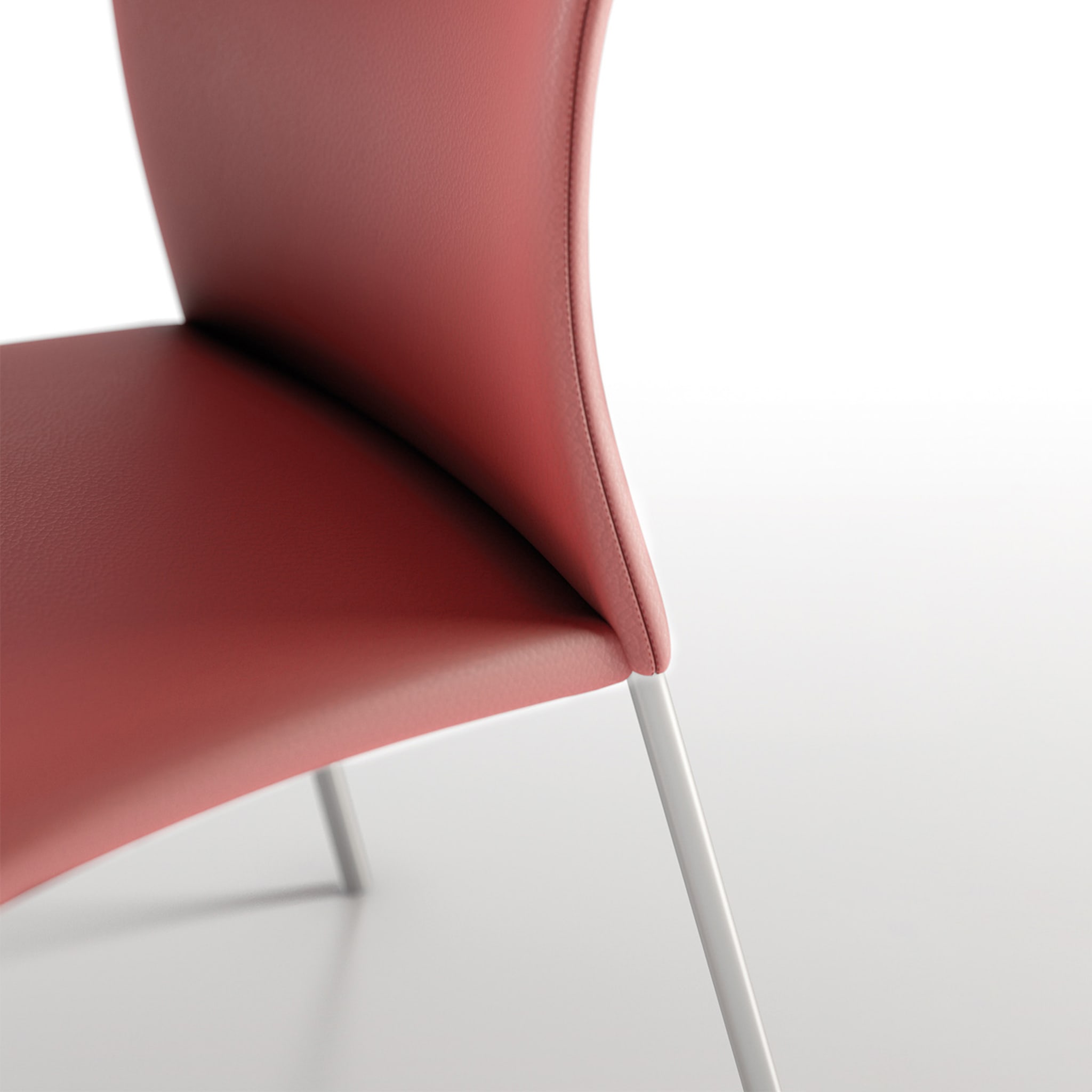Sedia Seven in ecopelle rossa di Ciani Design - Vista alternativa 1