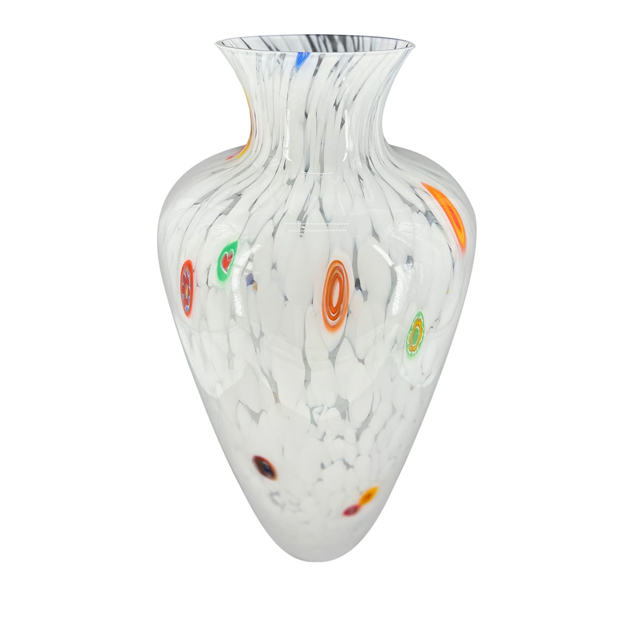 Weiße Murrine Vase - Hauptansicht
