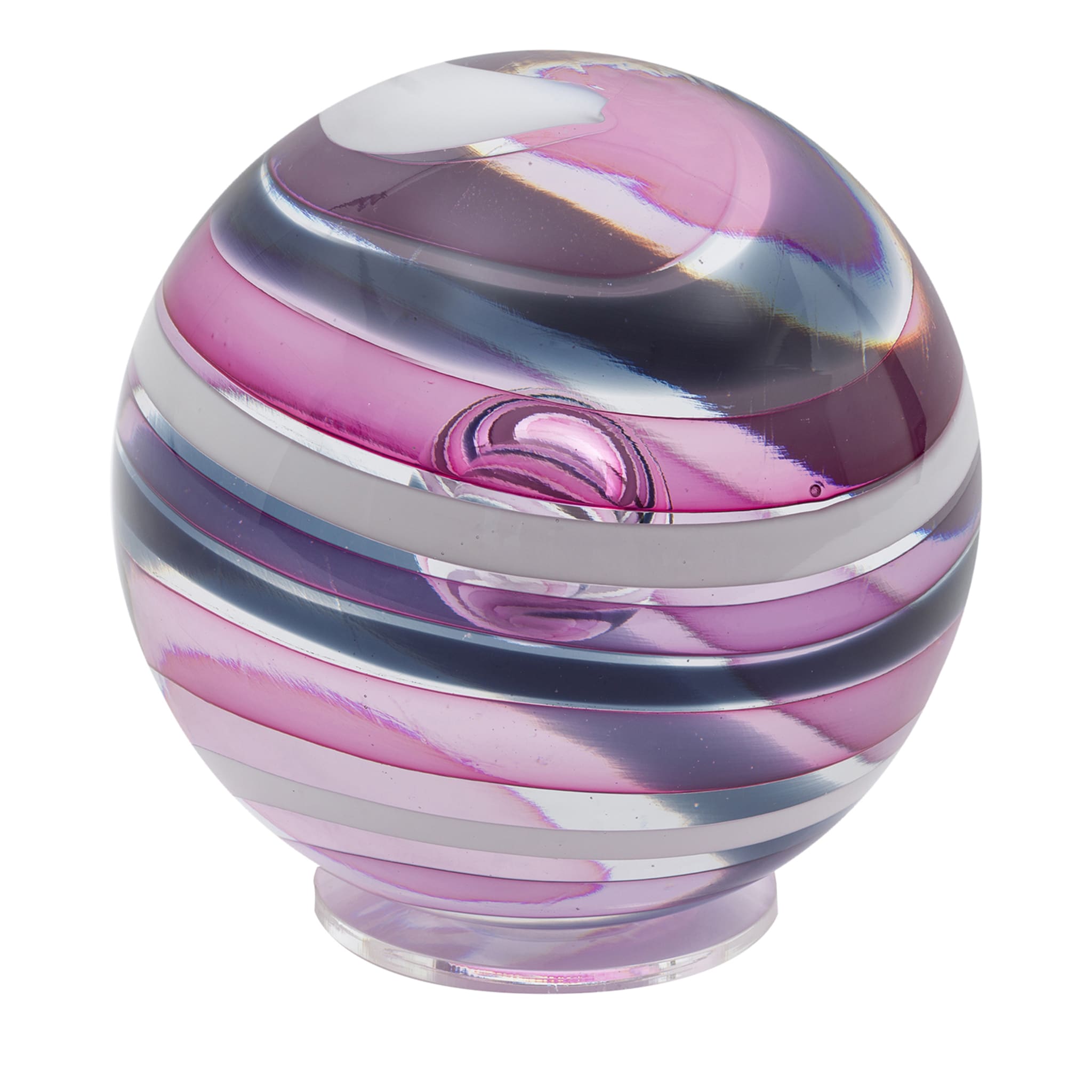 Sphère en verre rose - Vue principale