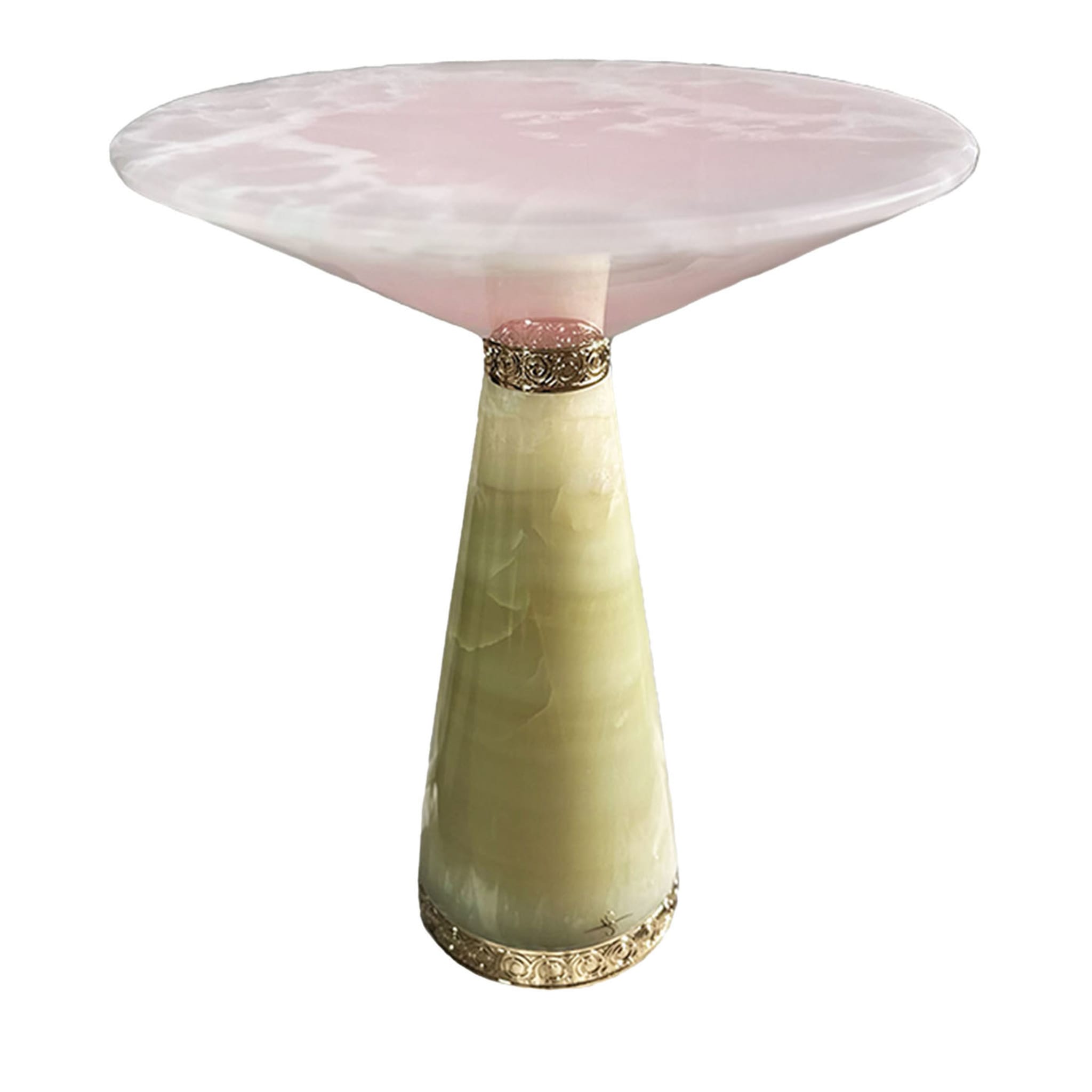 Tavolino in onice rosa - Vista principale