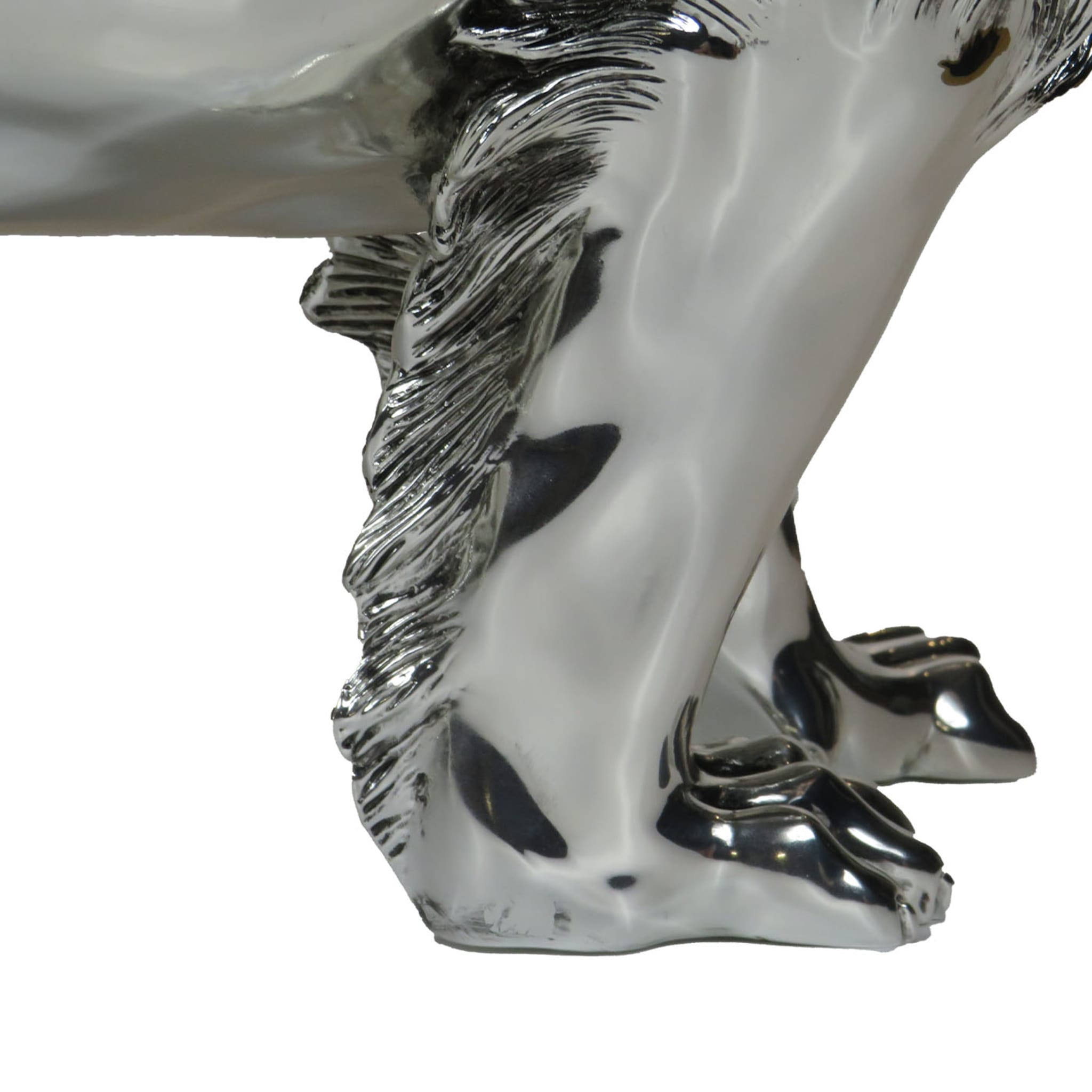 Leone In Piedi Silver Sculpture - Alternative view 3