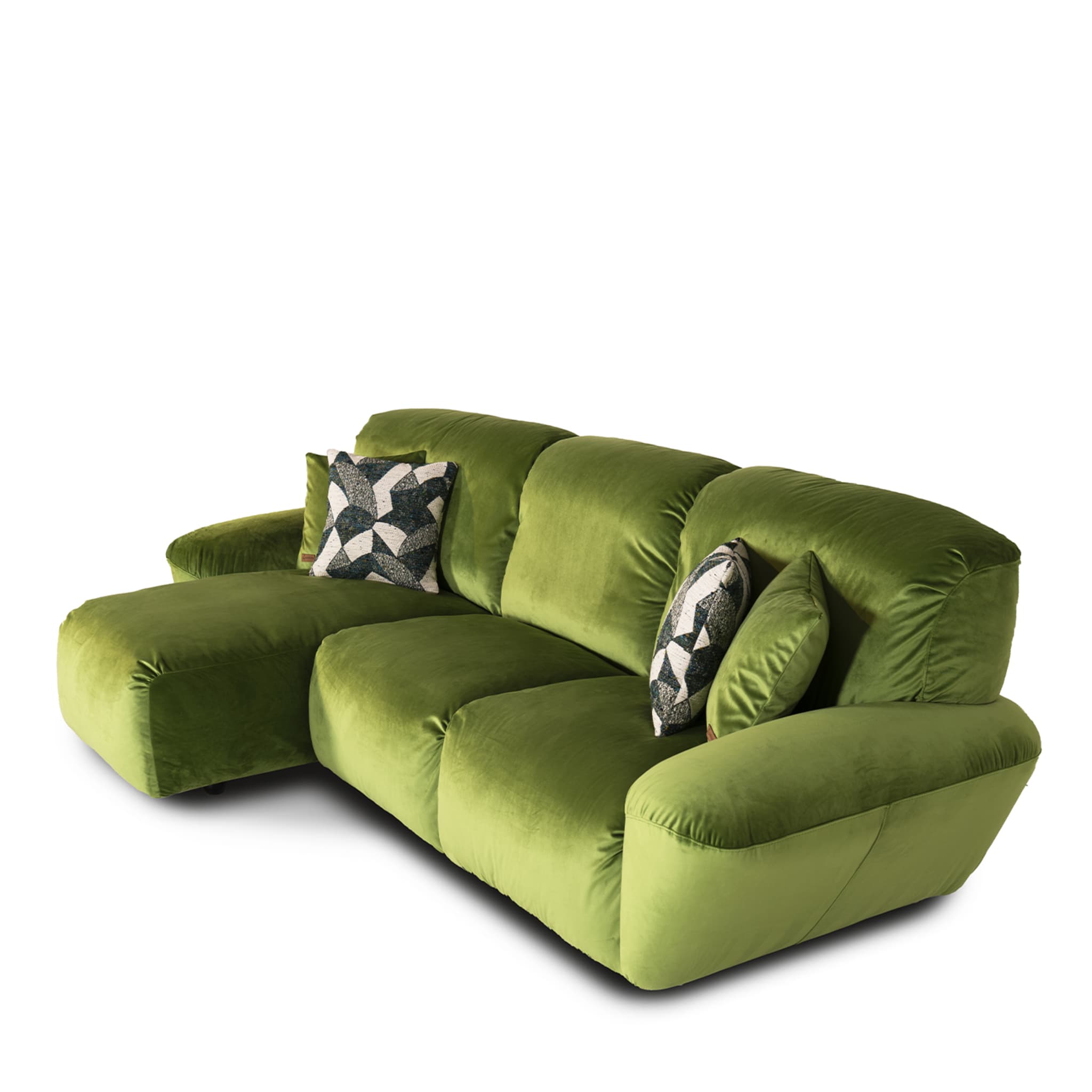Beluga Green Velvet 3-Seater Sofa by Marco & Giulio Mantellasi - Alternative view 4