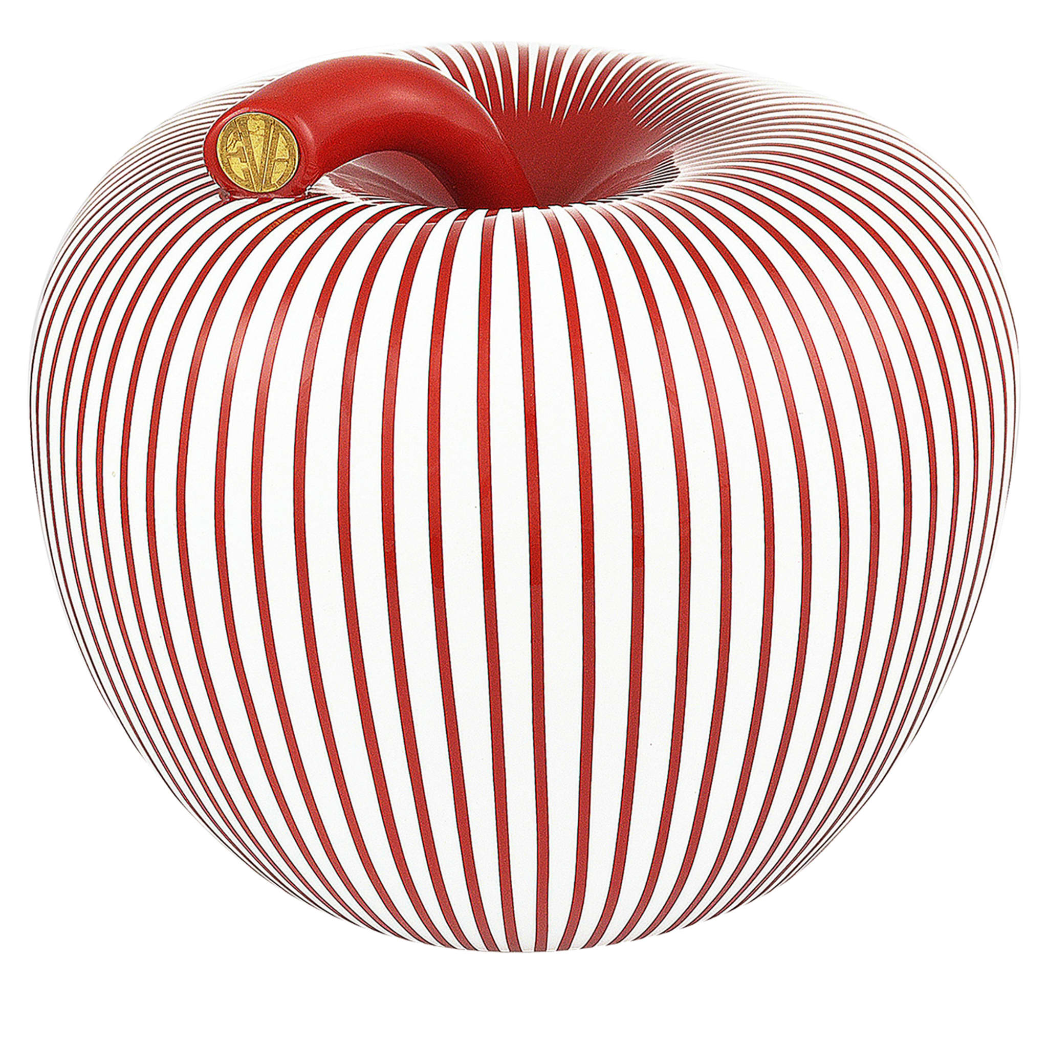 Eva Luxury Texture Striped Red and White Moneybox/Sculpture - Main view