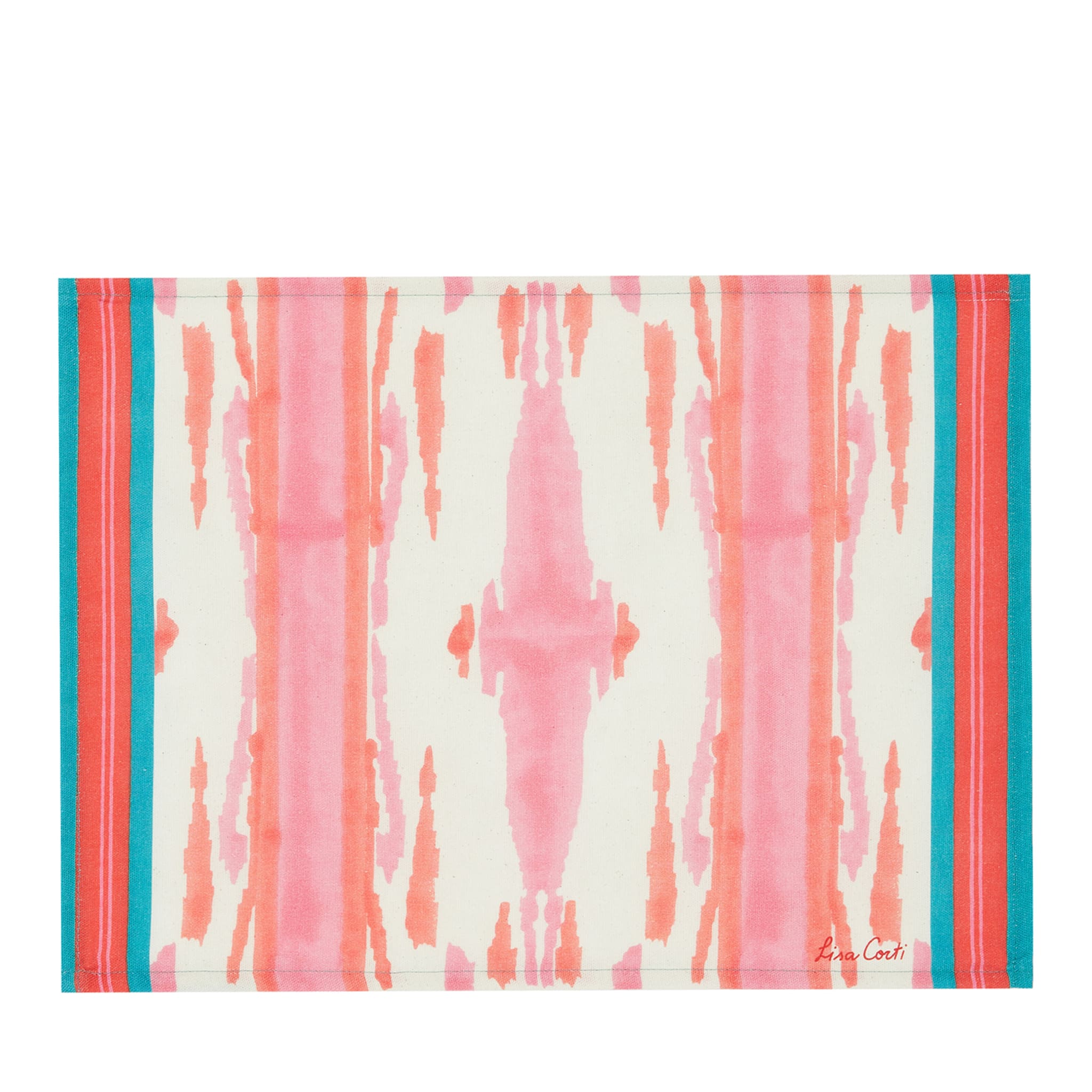 Flame Design Pink Set of 4 Multicolor Placemats - Main view