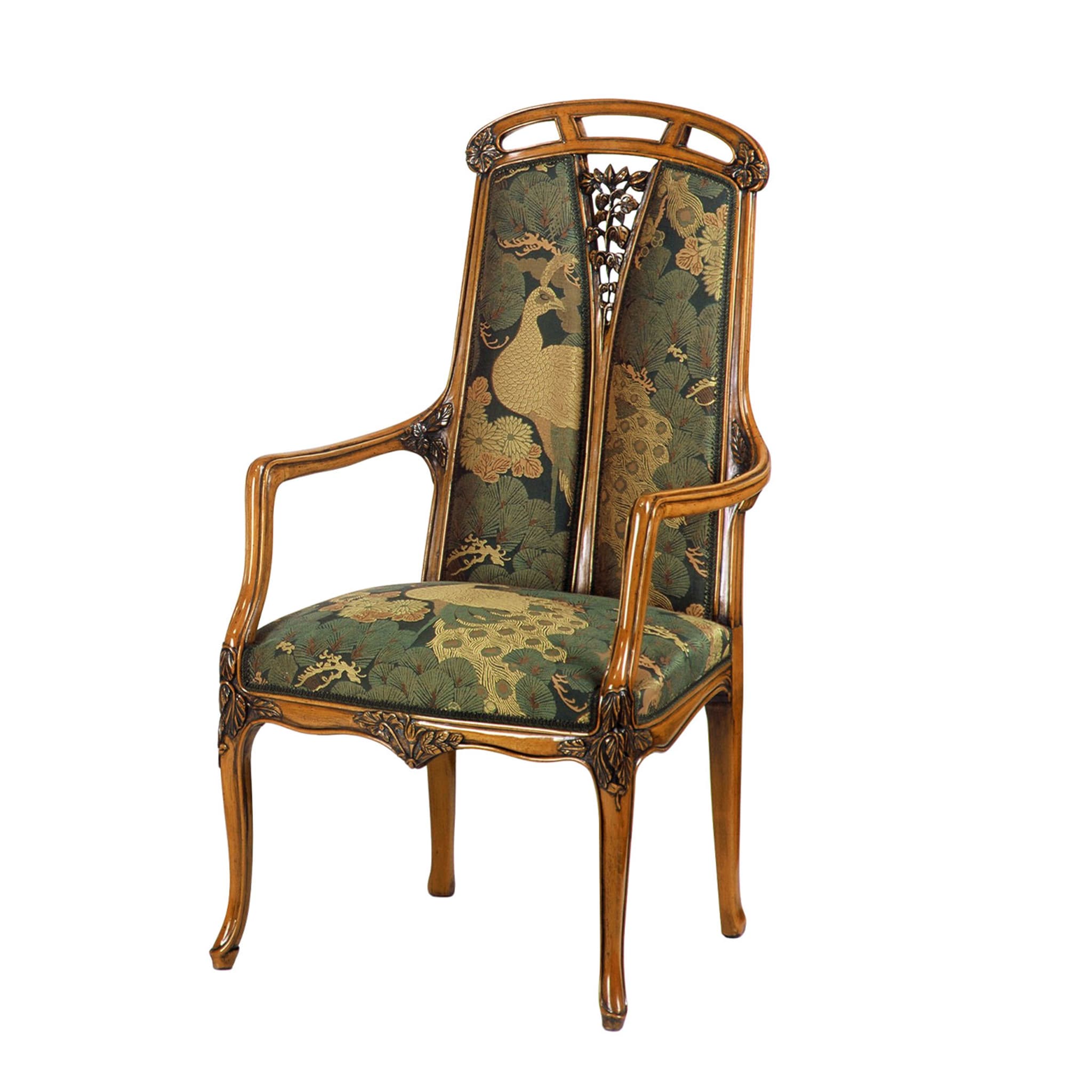 French Liberty Green Peacock Armchair - Alternative view 1
