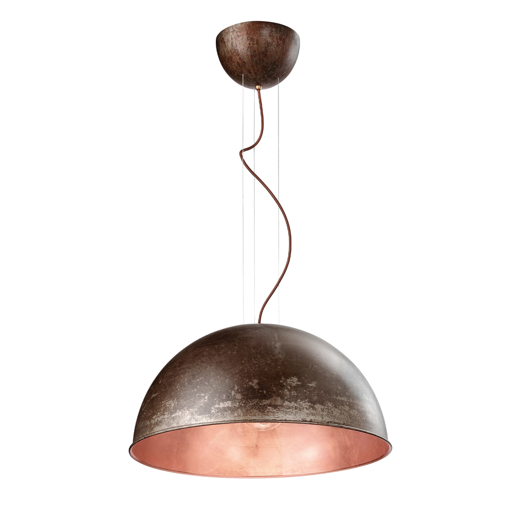 Lampe pendante moyenne Galileo en fer et feuille de cuivre - Vue principale