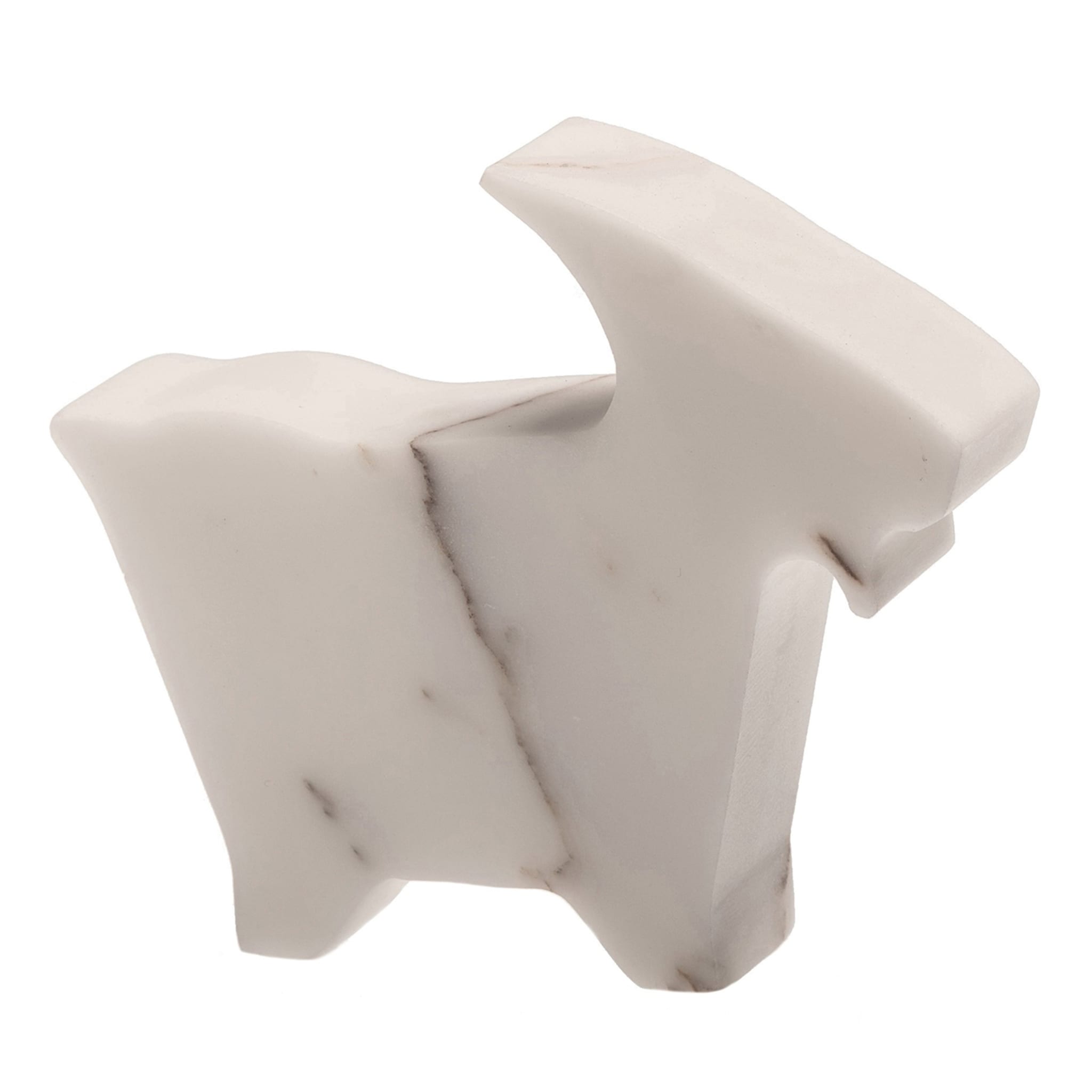 Petite statuette blanche de chèvre par Alessandra Grasso - Vue principale