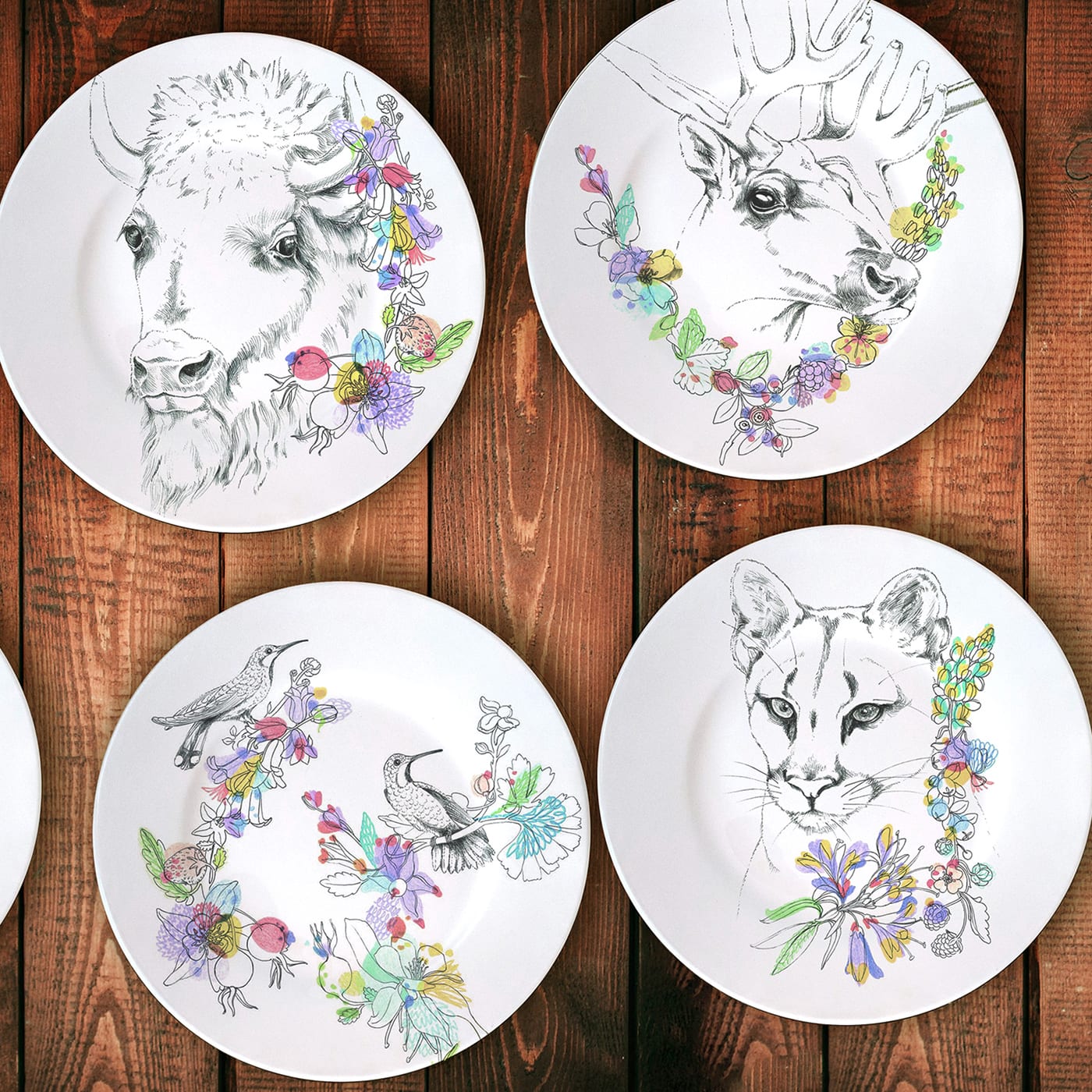An Ode To The Woods Hummingbird Dinner Plate - Francesca Colombo