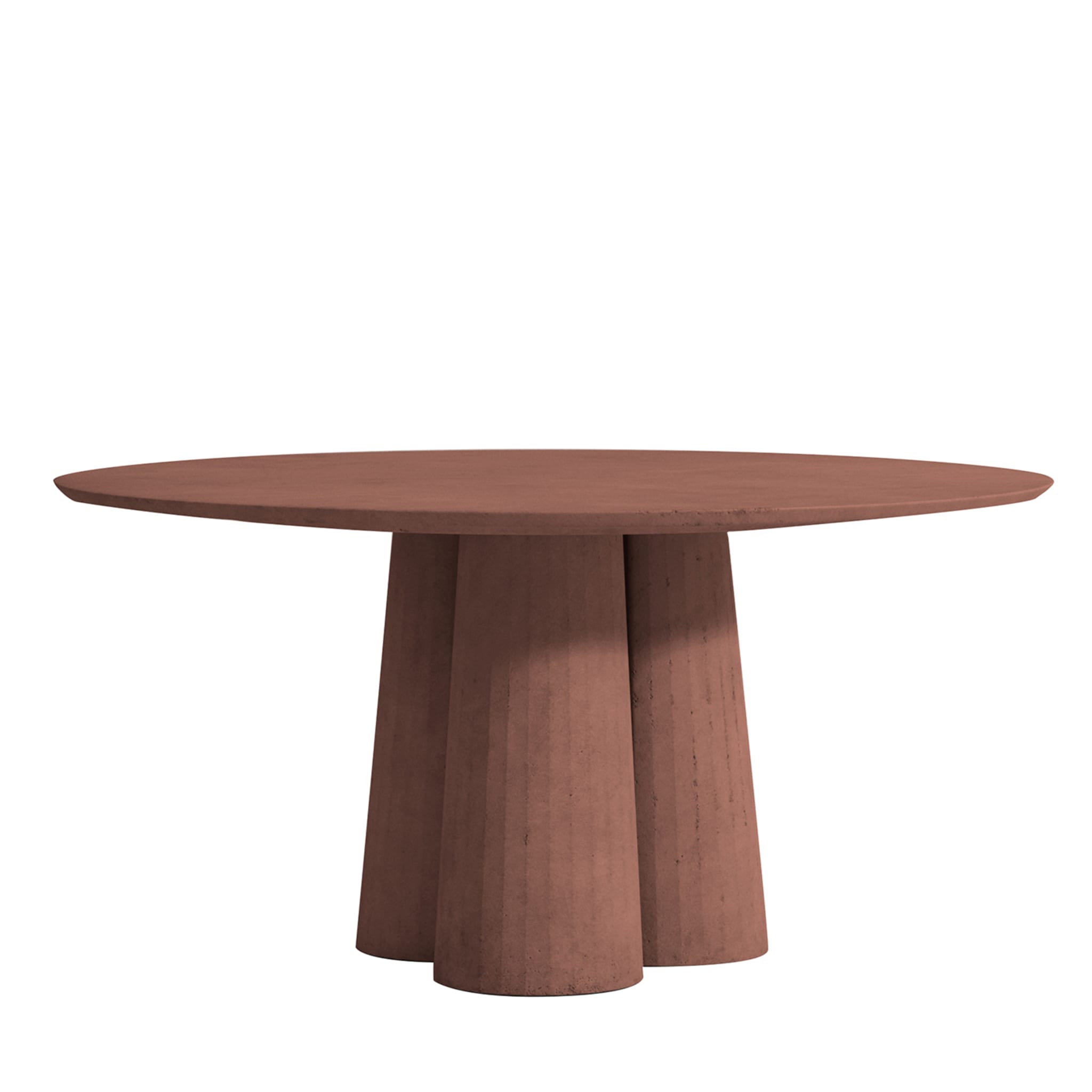 Brick round dining deals table