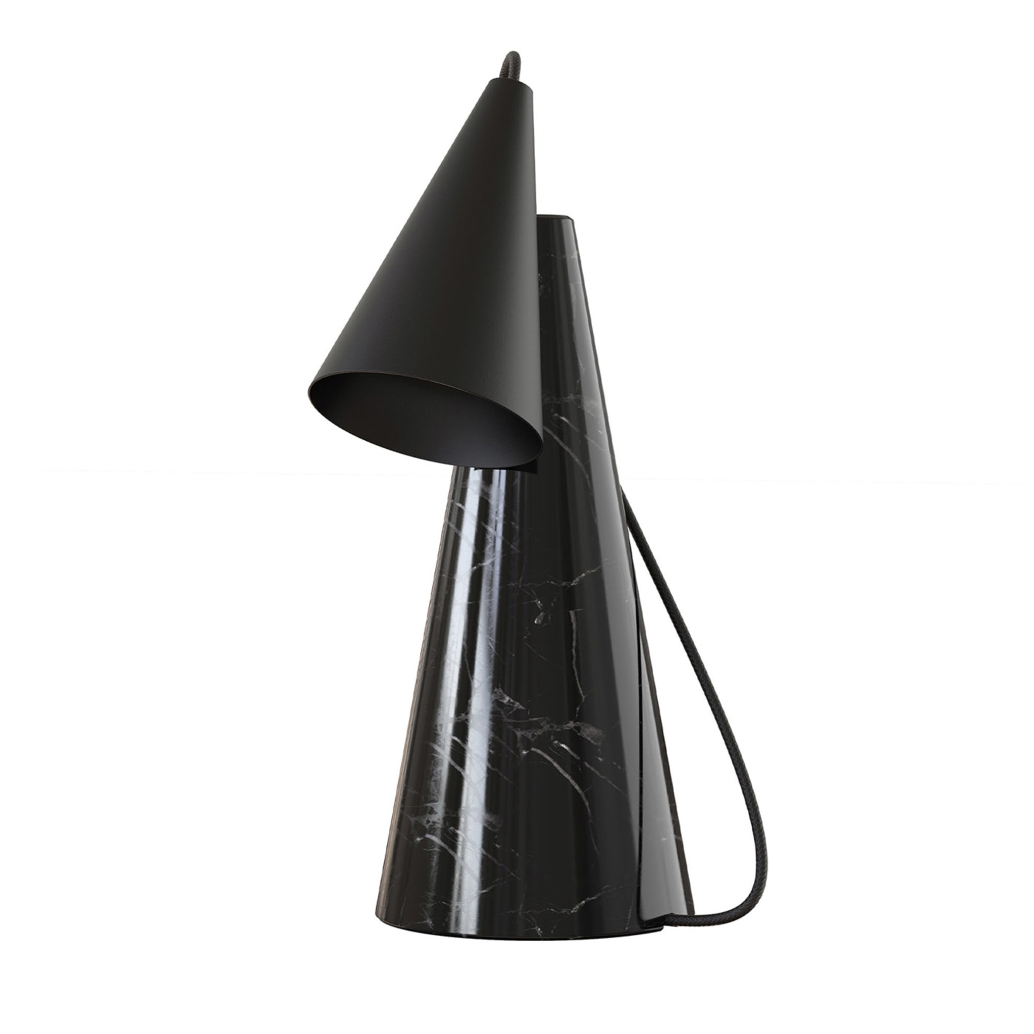 ED038 Black Stone and Black Table Lamp - Main view