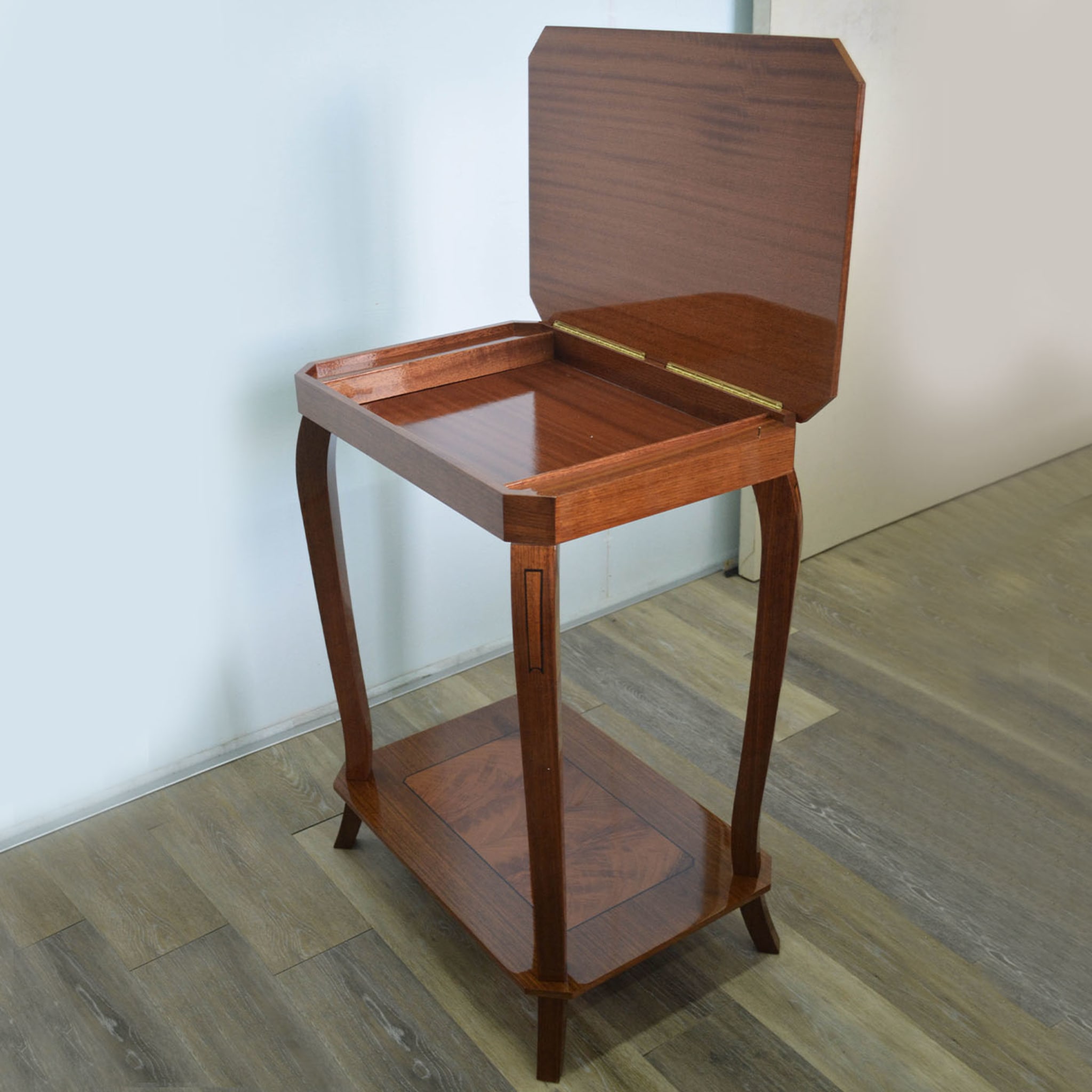 Musical Walnut Side Table with Storage Unit - Alternative view 3
