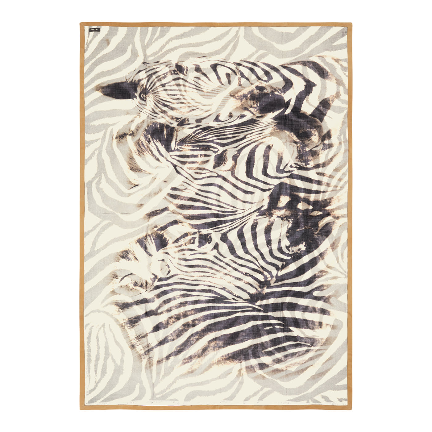 Zebra Suede-Hemmed Patterned Small Blanket