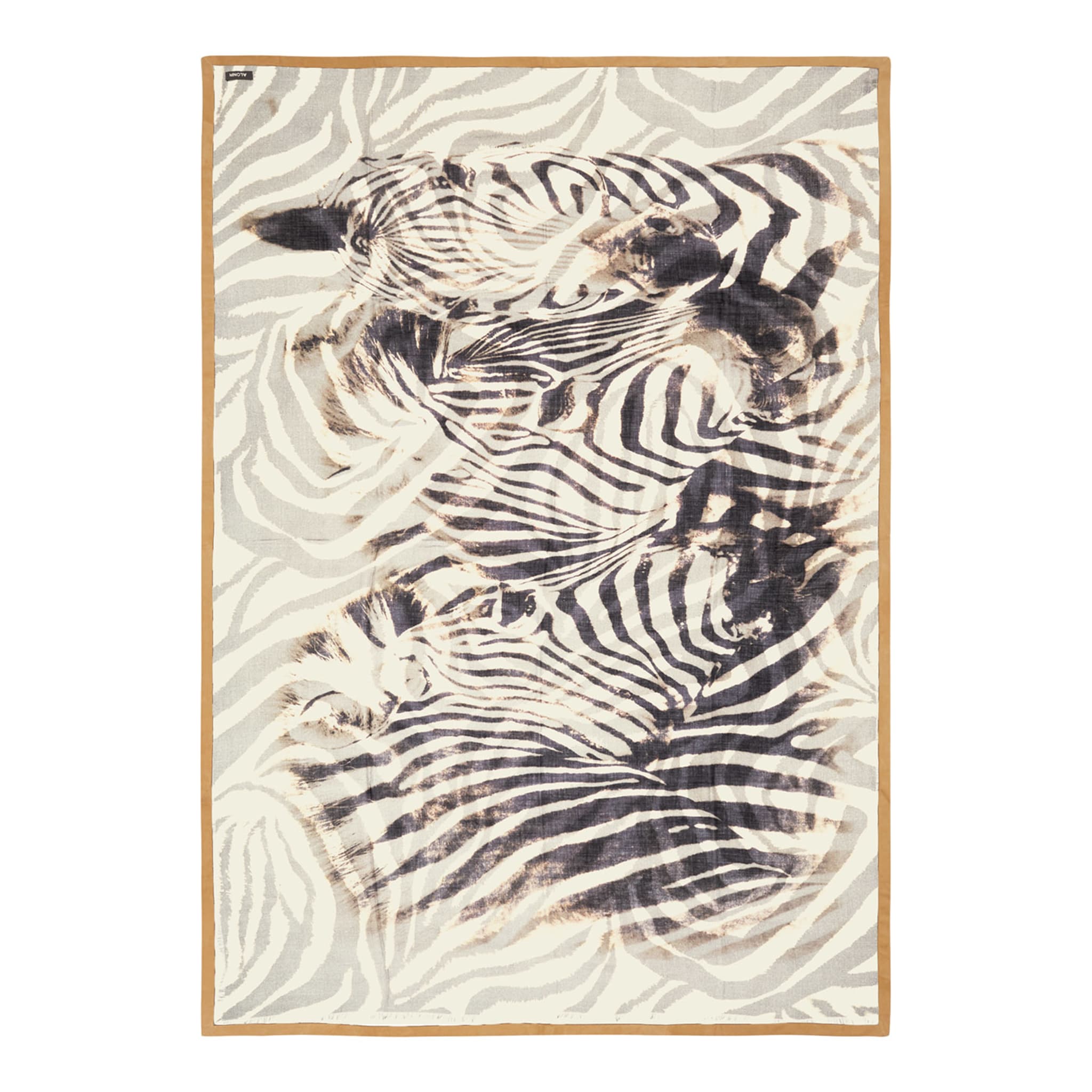 Zebra Suede-Hemmed Patterned Small Blanket - Alternative view 2
