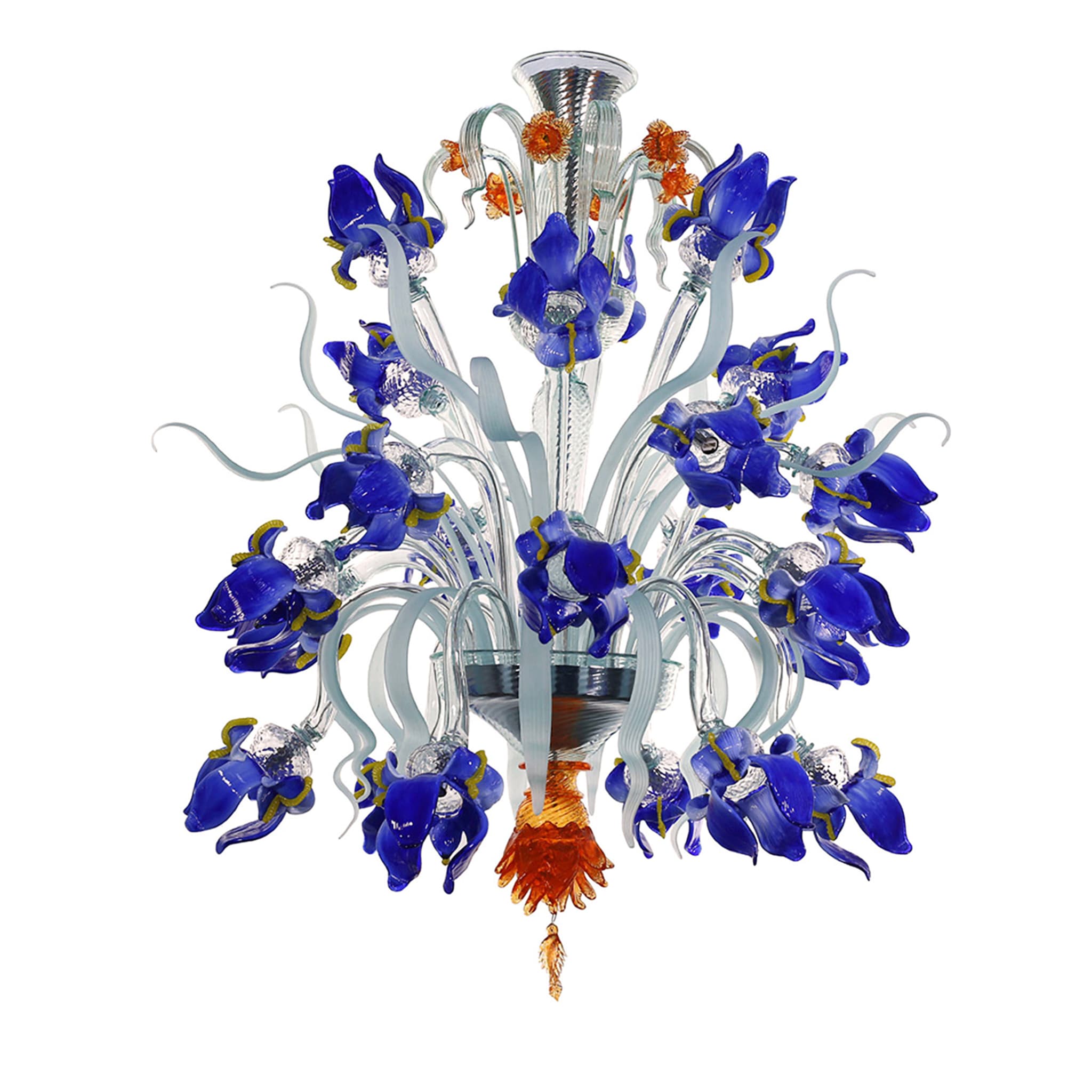 Grand lustre bleu Iris  - Vue principale