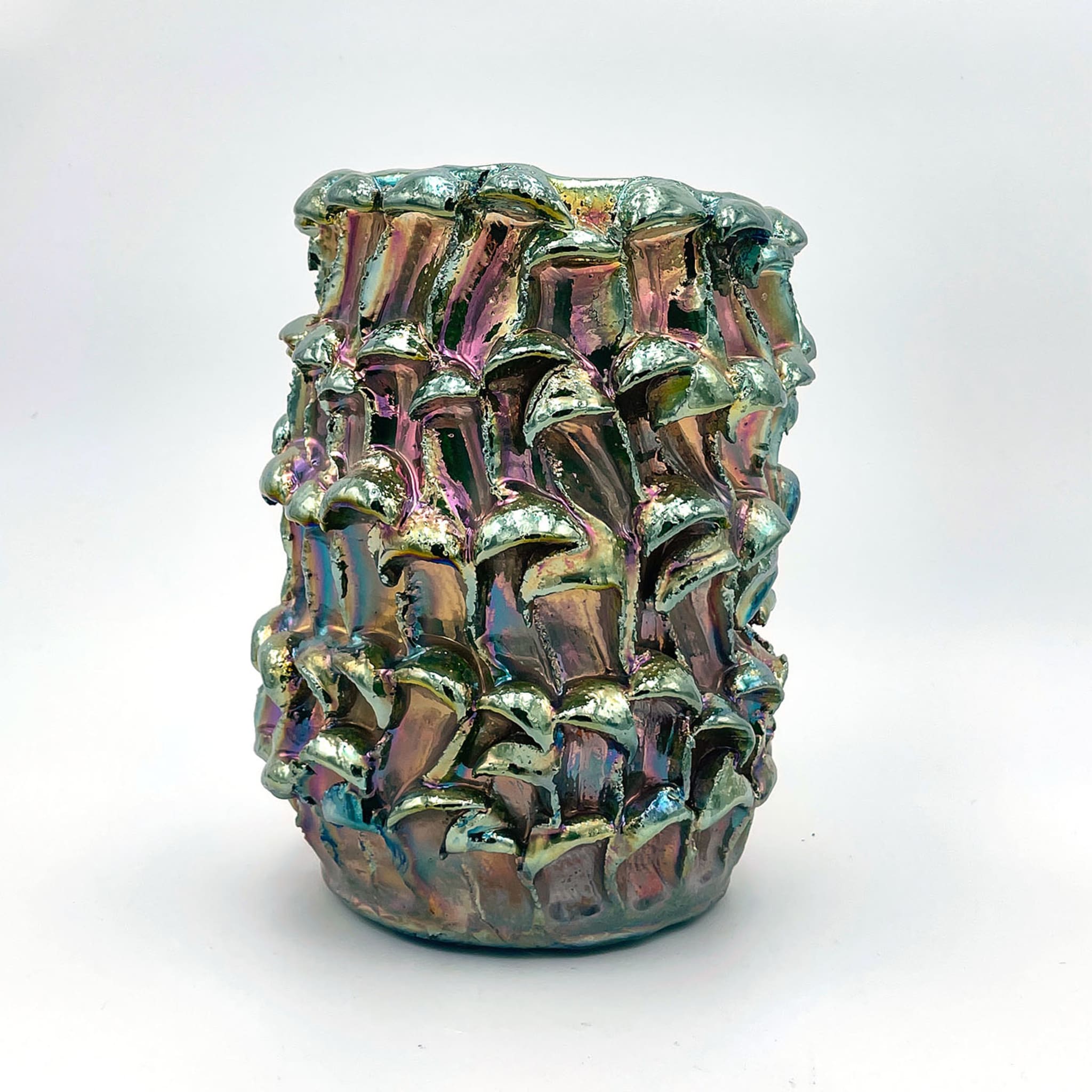 Onda Schillernde Metallische Raku-Vase #10 - Alternative Ansicht 4