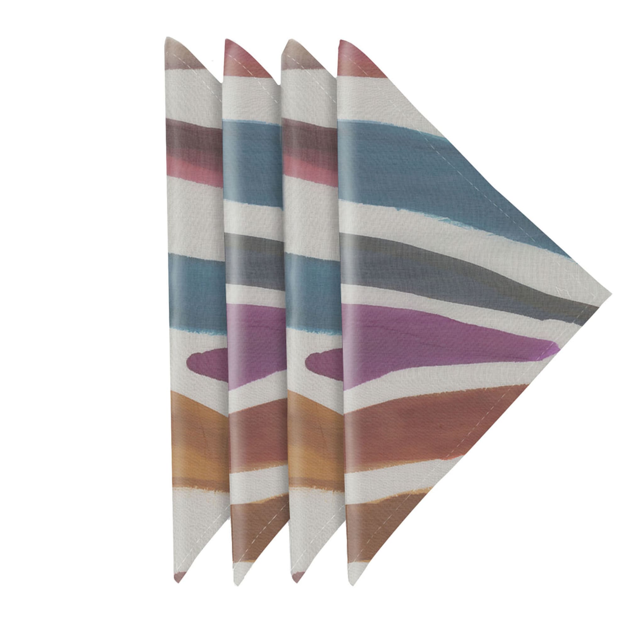Afro Set de 4 serviettes de table en lin imprimé - Vue principale