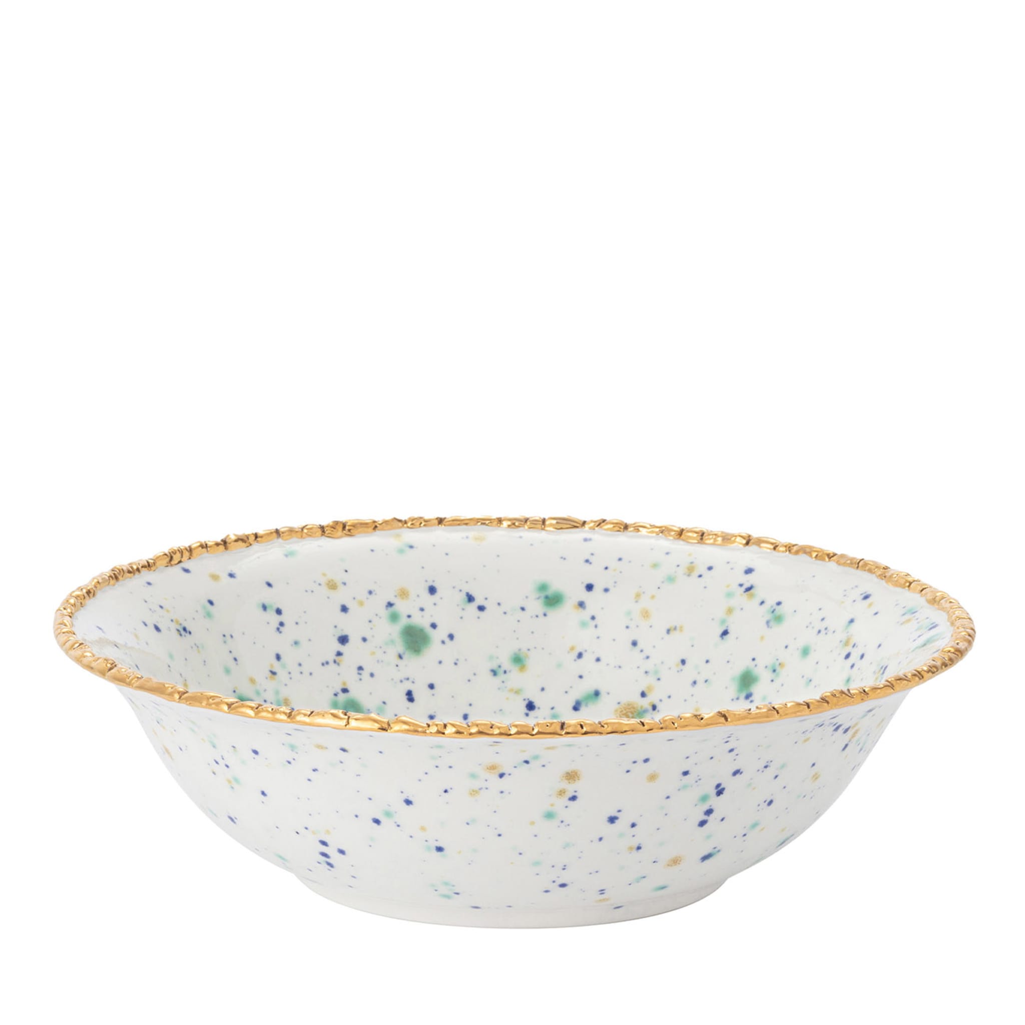 Blue Marble Small Salad Bowl with Crackled Rim - Main view