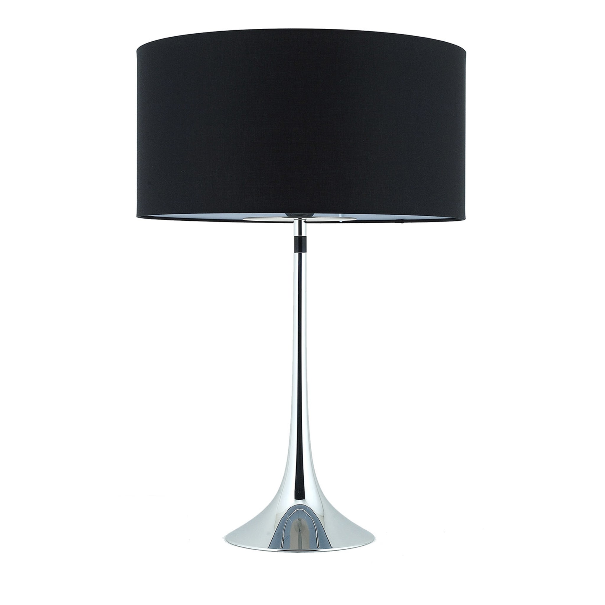 Lámpara de mesa Vivien grande negra y cromada - Vista principal