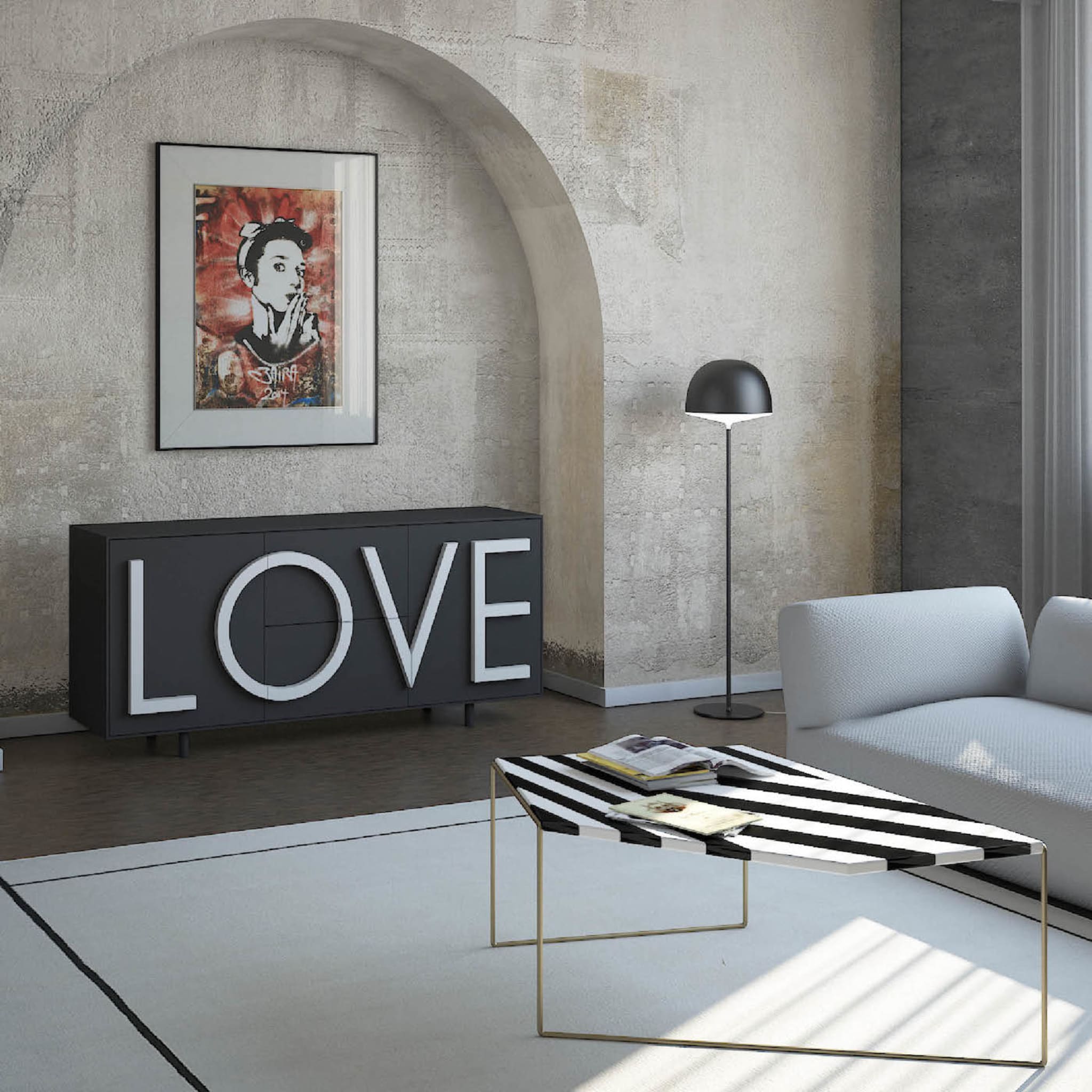 Love Large Black & Gray Sideboard by Fabio Novembre - Alternative view 1
