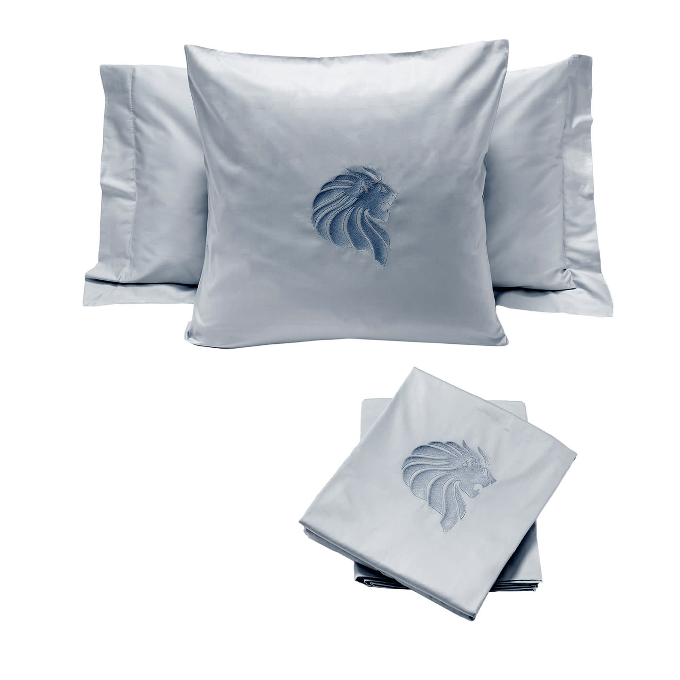 Light Blue Bed Linen & Pillows Set 2 Giorgio Collection - Artemest